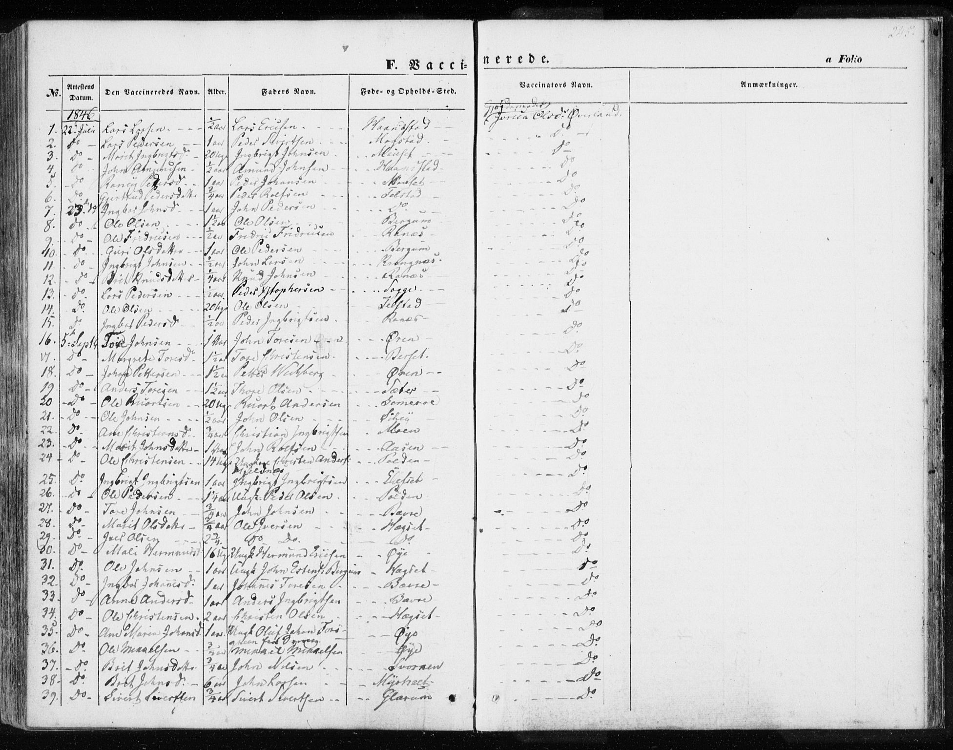 Ministerialprotokoller, klokkerbøker og fødselsregistre - Møre og Romsdal, AV/SAT-A-1454/595/L1043: Ministerialbok nr. 595A05, 1843-1851, s. 245