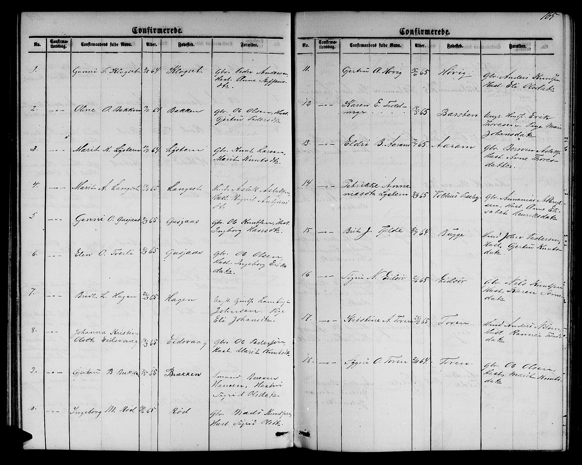 Ministerialprotokoller, klokkerbøker og fødselsregistre - Møre og Romsdal, AV/SAT-A-1454/551/L0630: Klokkerbok nr. 551C02, 1867-1885, s. 165