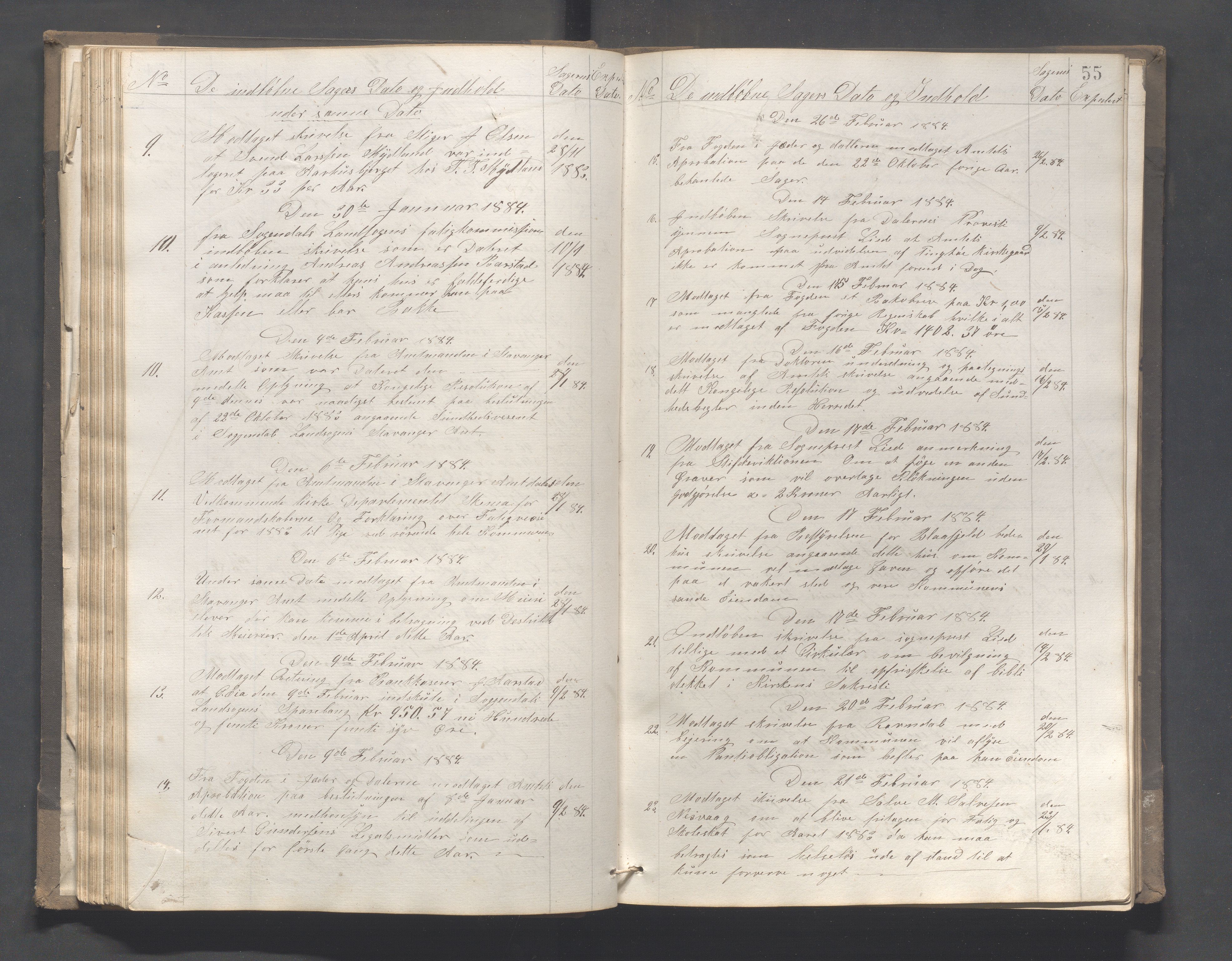 Sokndal kommune - Formannskapet/Sentraladministrasjonen, IKAR/K-101099/C/Ca/L0002: Journal, 1873-1904, s. 55