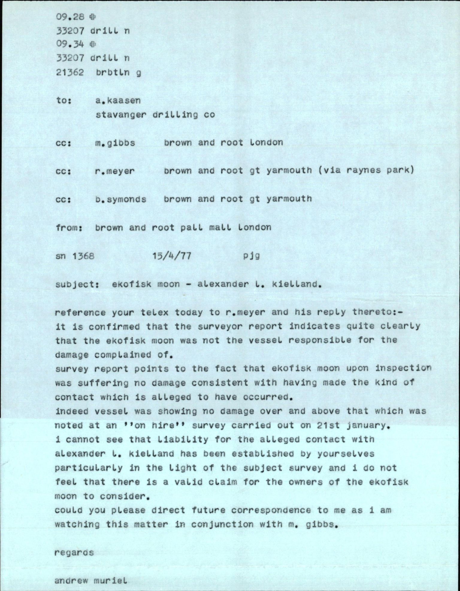 Pa 1503 - Stavanger Drilling AS, AV/SAST-A-101906/2/E/Eb/Eba/L0005: Sak og korrespondanse, 1976-1979