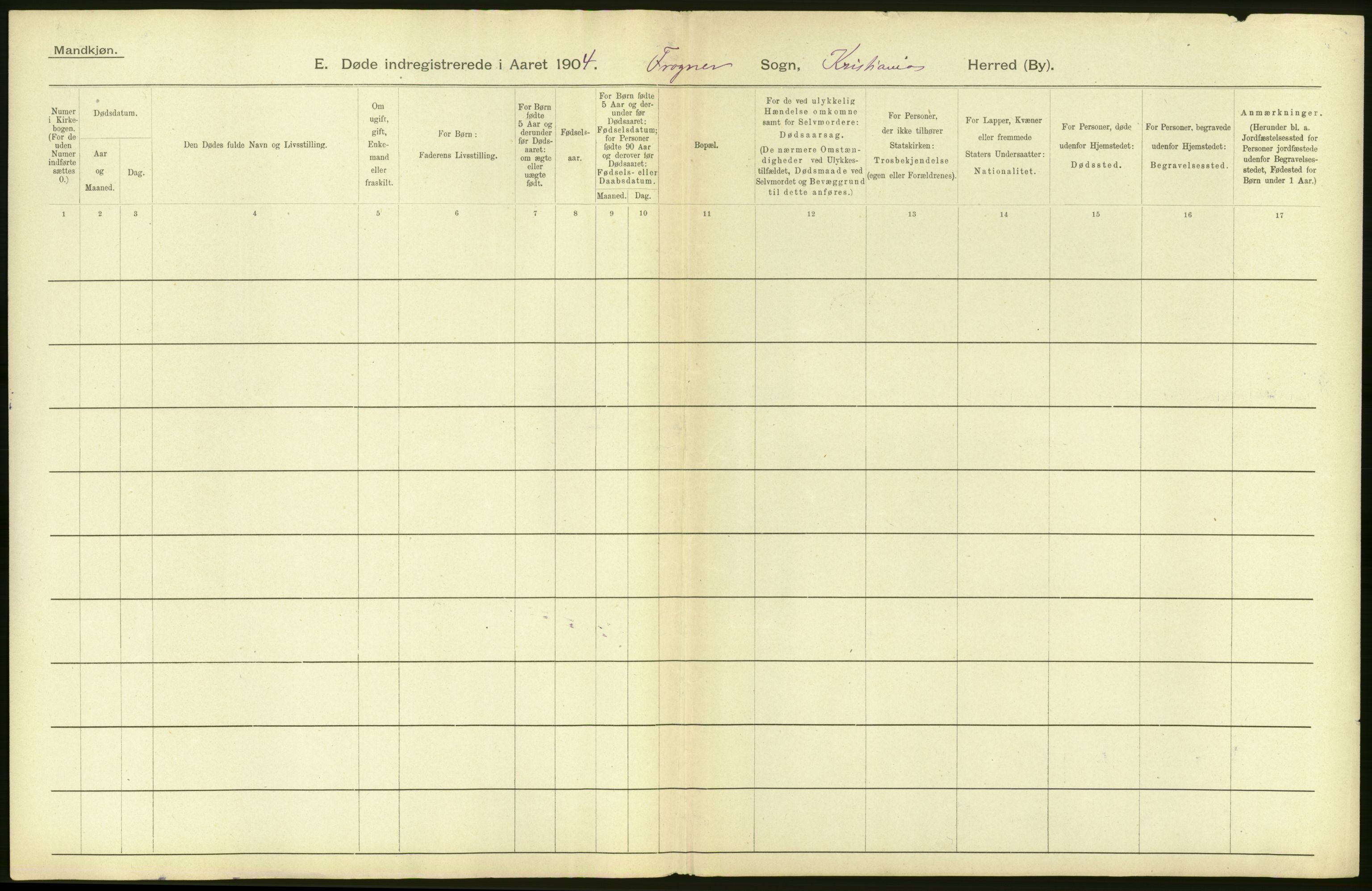 Statistisk sentralbyrå, Sosiodemografiske emner, Befolkning, AV/RA-S-2228/D/Df/Dfa/Dfab/L0004: Kristiania: Gifte, døde, 1904, s. 266