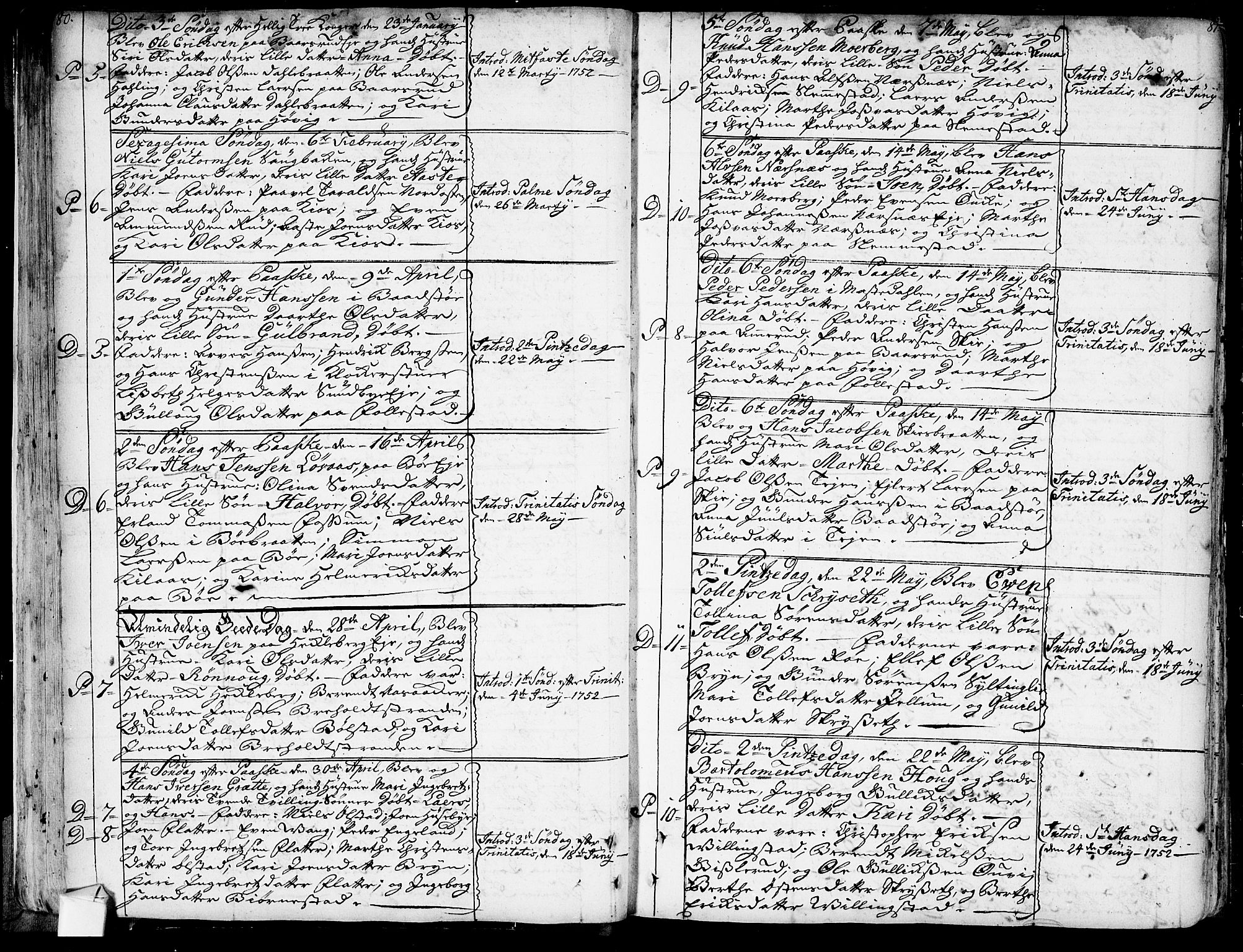 Røyken kirkebøker, AV/SAKO-A-241/G/Ga/L0001: Klokkerbok nr. 1, 1740-1768, s. 80-81