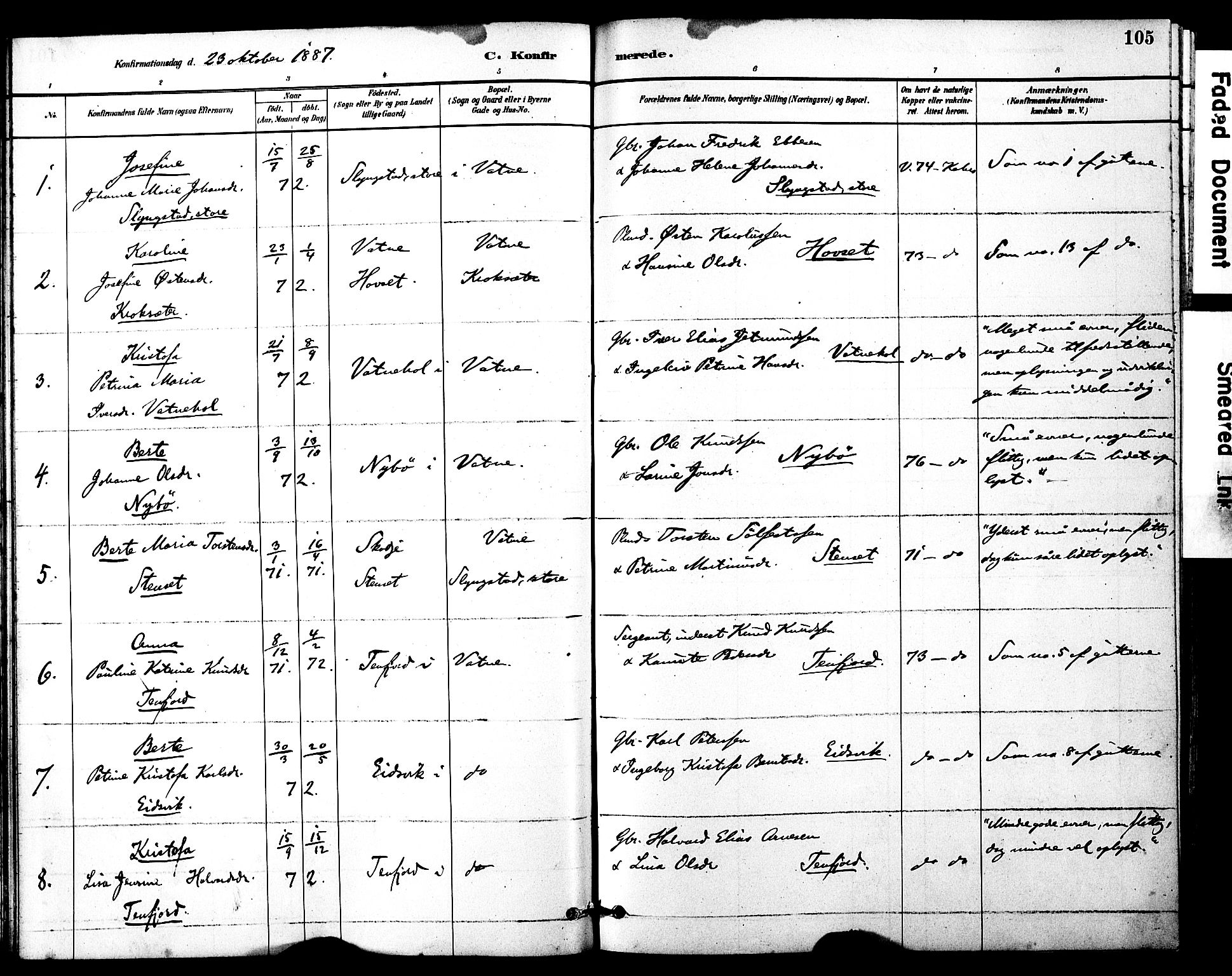 Ministerialprotokoller, klokkerbøker og fødselsregistre - Møre og Romsdal, AV/SAT-A-1454/525/L0374: Ministerialbok nr. 525A04, 1880-1899, s. 105