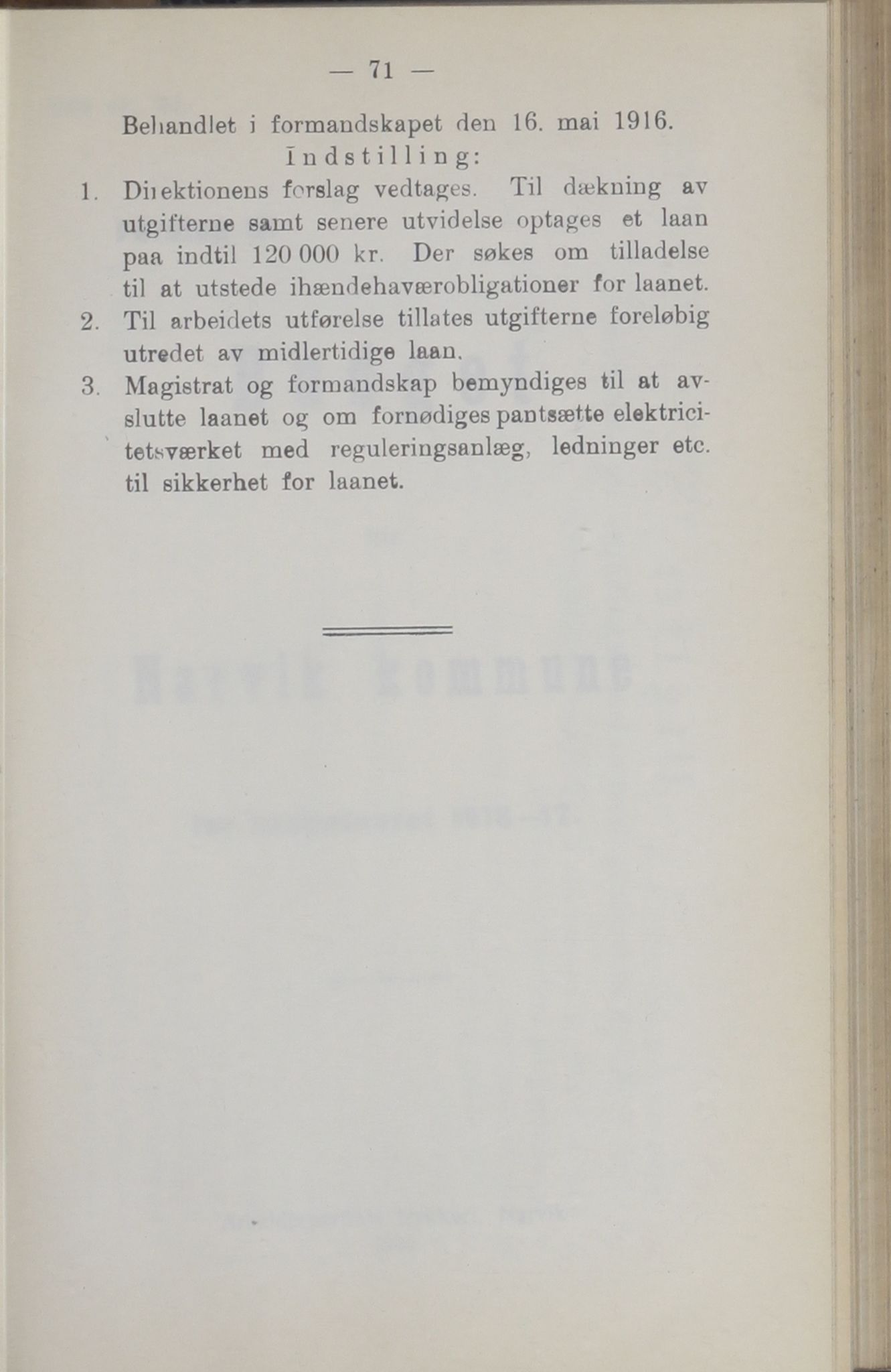 Narvik kommune. Formannskap , AIN/K-18050.150/A/Ab/L0006: Møtebok, 1916