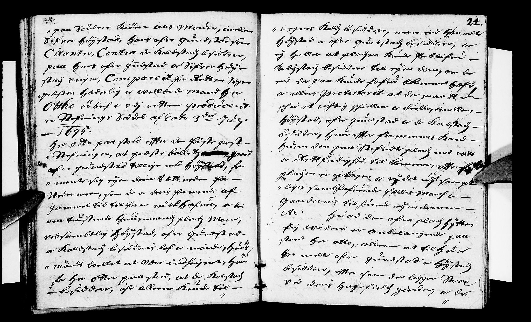 Sorenskriverier i Gudbrandsdalen, AV/SAH-TING-036/G/Gb/Gbb/L0018: Tingbok - Sør-Gudbrandsdal, 1695, s. 23b-24a