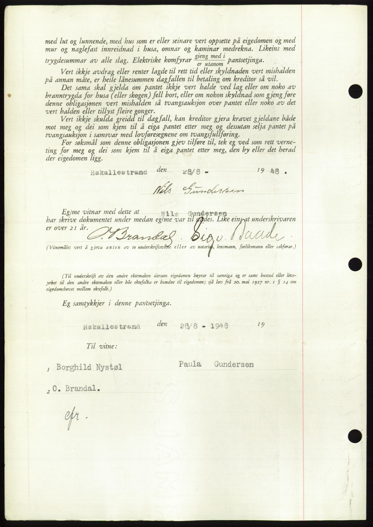 Søre Sunnmøre sorenskriveri, AV/SAT-A-4122/1/2/2C/L0116: Pantebok nr. 4B, 1948-1949, Dagboknr: 1324/1948