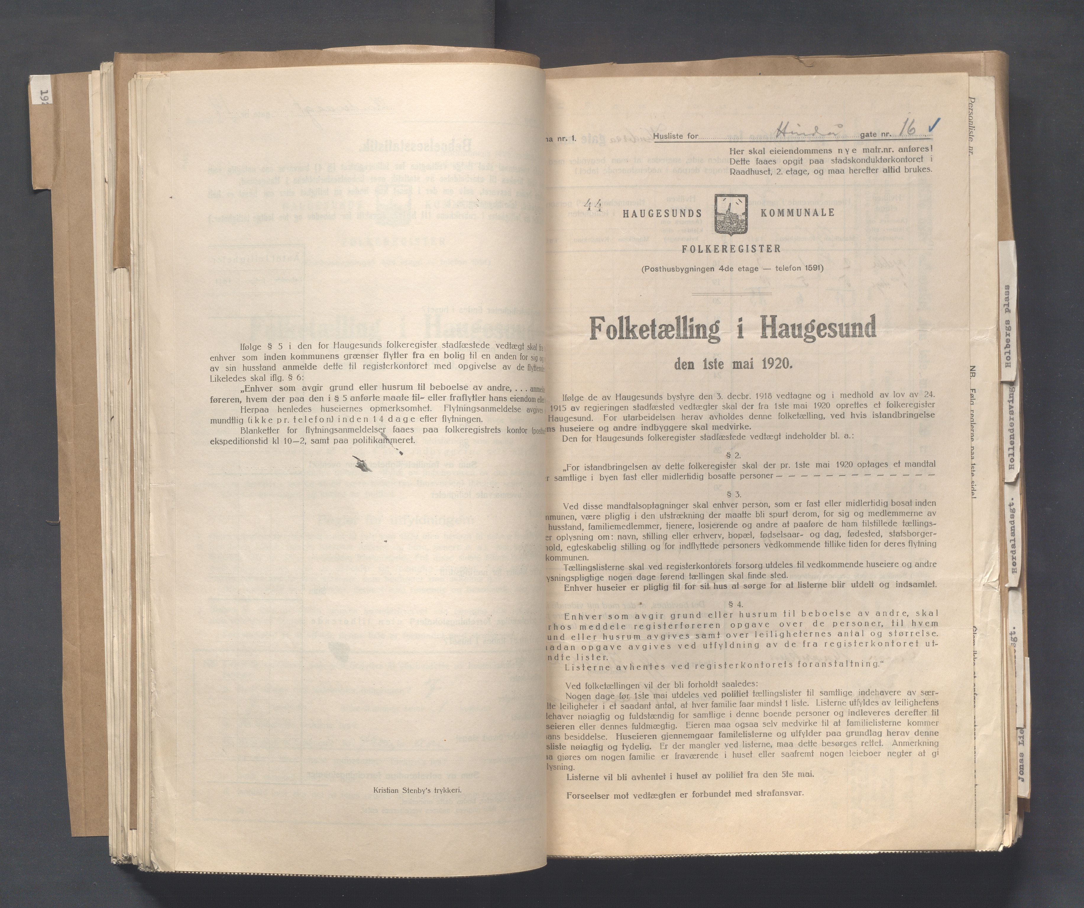 IKAR, Kommunal folketelling 1.5.1920 for Haugesund, 1920, s. 2163