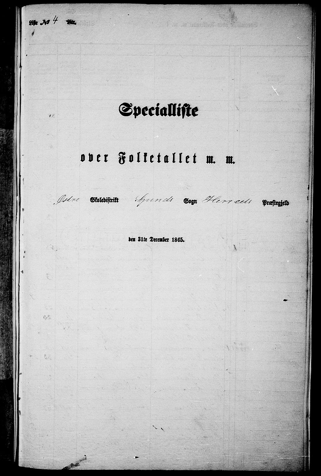 RA, Folketelling 1865 for 1039P Herad prestegjeld, 1865, s. 91