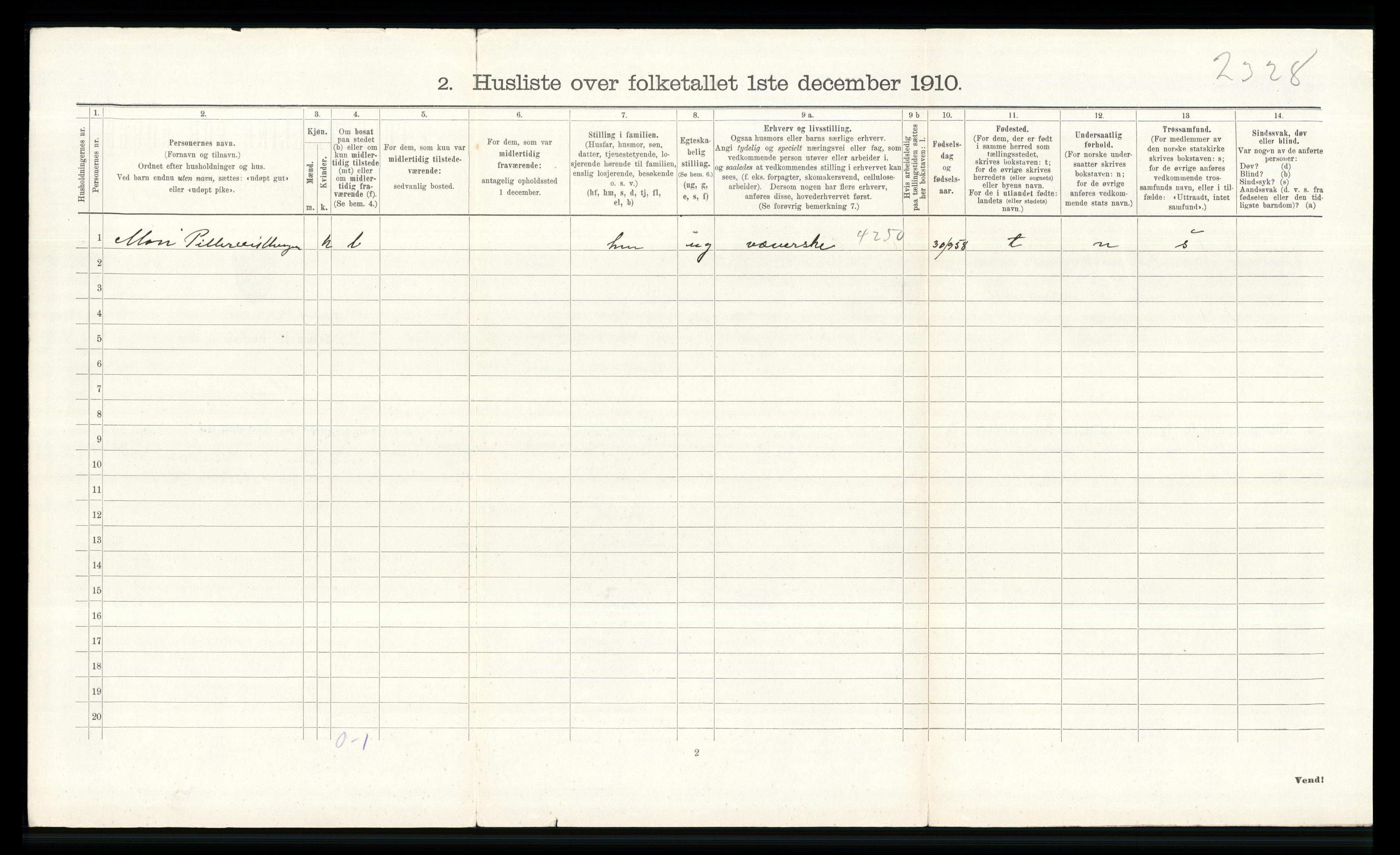 RA, Folketelling 1910 for 0515 Vågå herred, 1910, s. 430