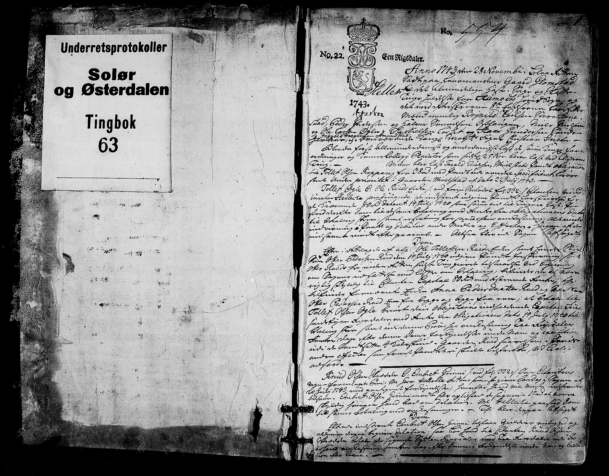 Solør og Østerdalen sorenskriveri, AV/SAH-TING-024/G/Gb/L0063: Tingbok, 1743-1747, s. 1a