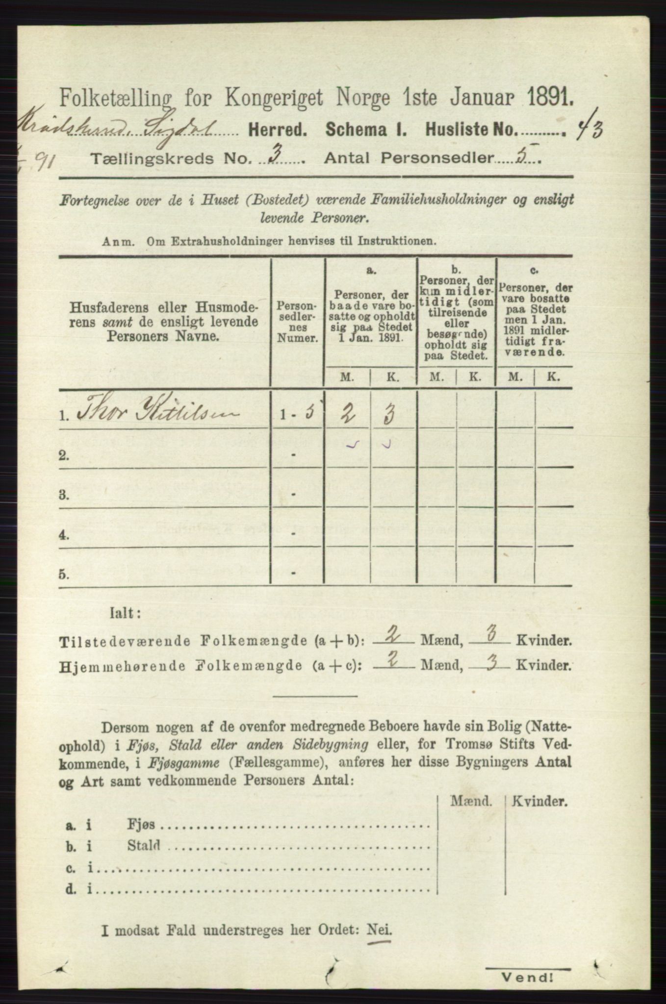 RA, Folketelling 1891 for 0621 Sigdal herred, 1891, s. 5564