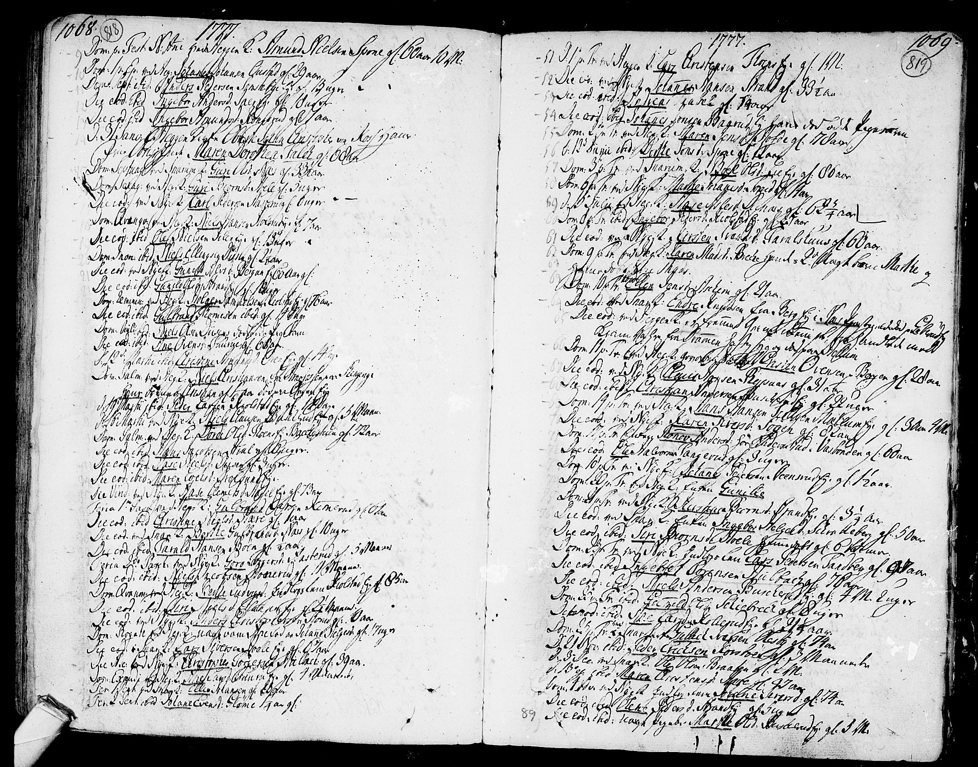 Modum kirkebøker, AV/SAKO-A-234/F/Fa/L0002: Ministerialbok nr. 2, 1741-1782, s. 818-819