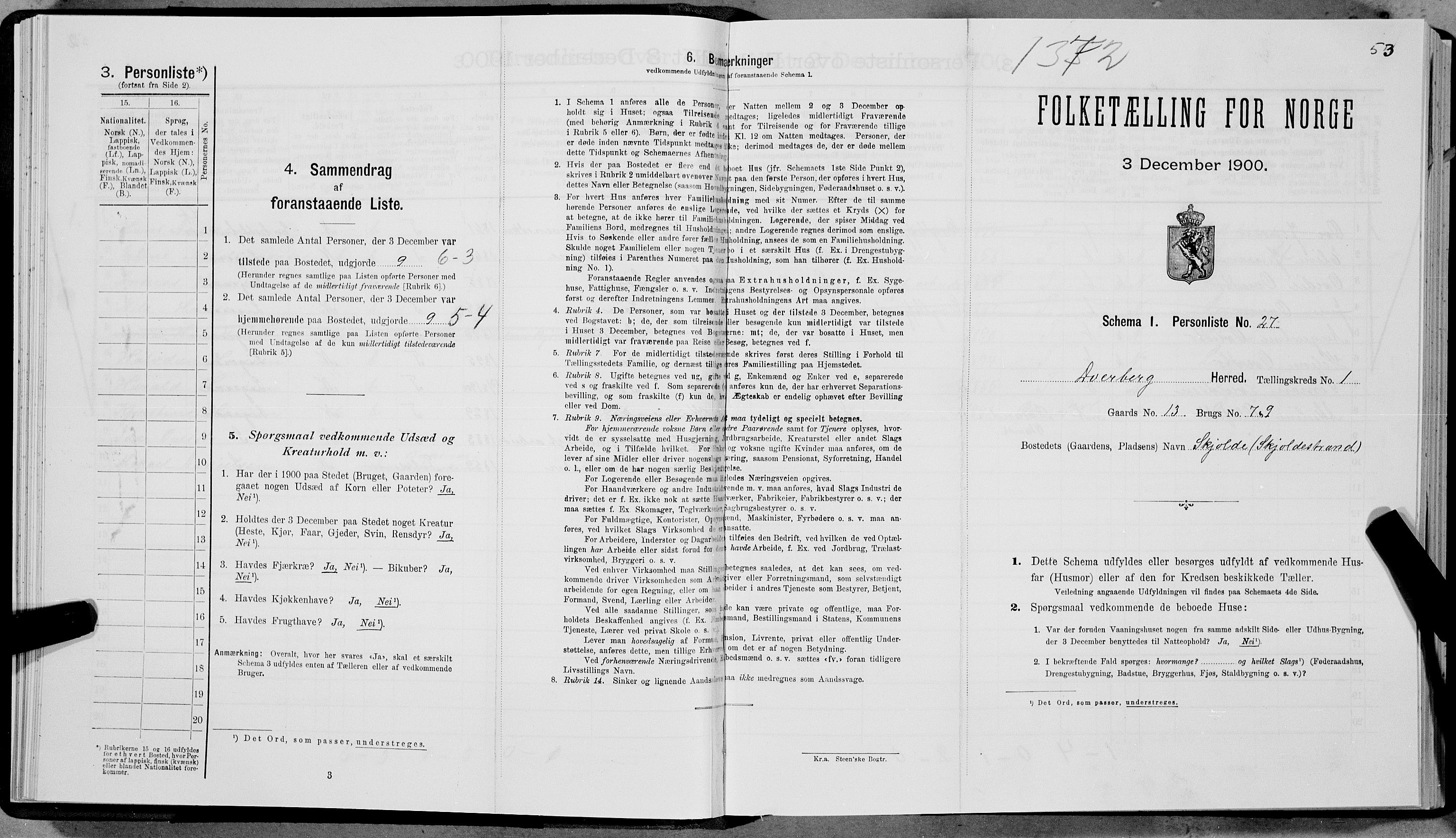 SAT, Folketelling 1900 for 1872 Dverberg herred, 1900, s. 84