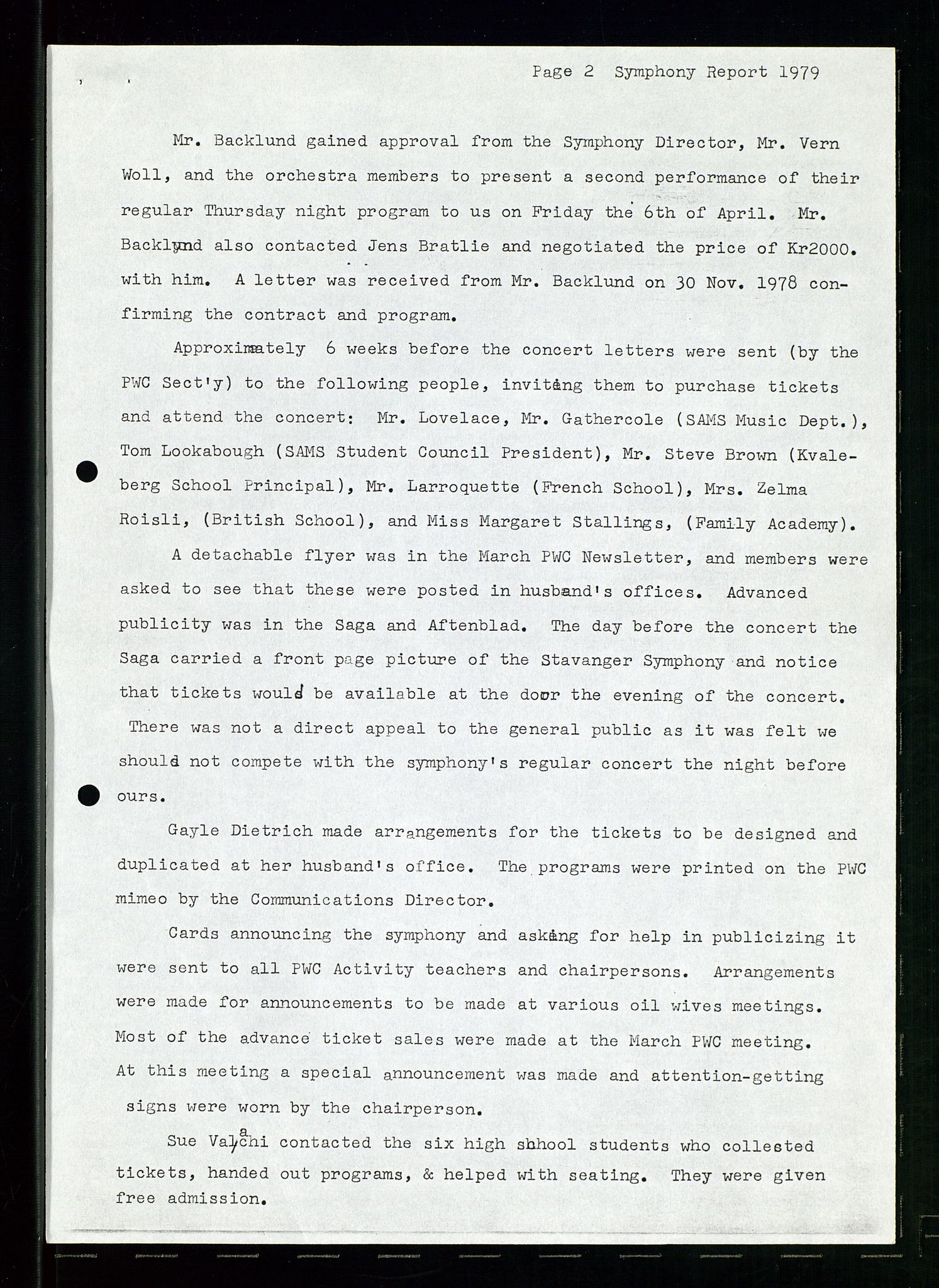 PA 1547 - Petroleum Wives Club, AV/SAST-A-101974/D/Da/L0001: President's file, 1975-1980