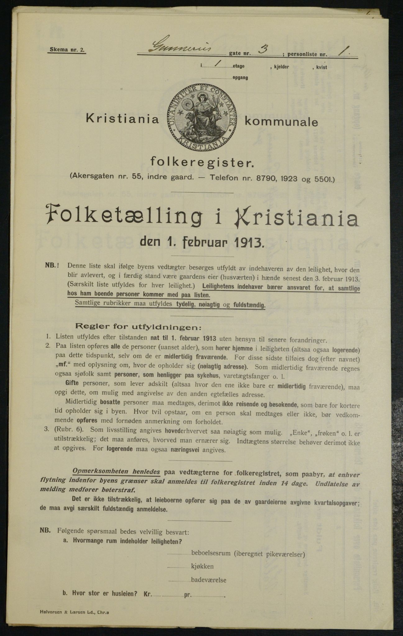 OBA, Kommunal folketelling 1.2.1913 for Kristiania, 1913, s. 5063