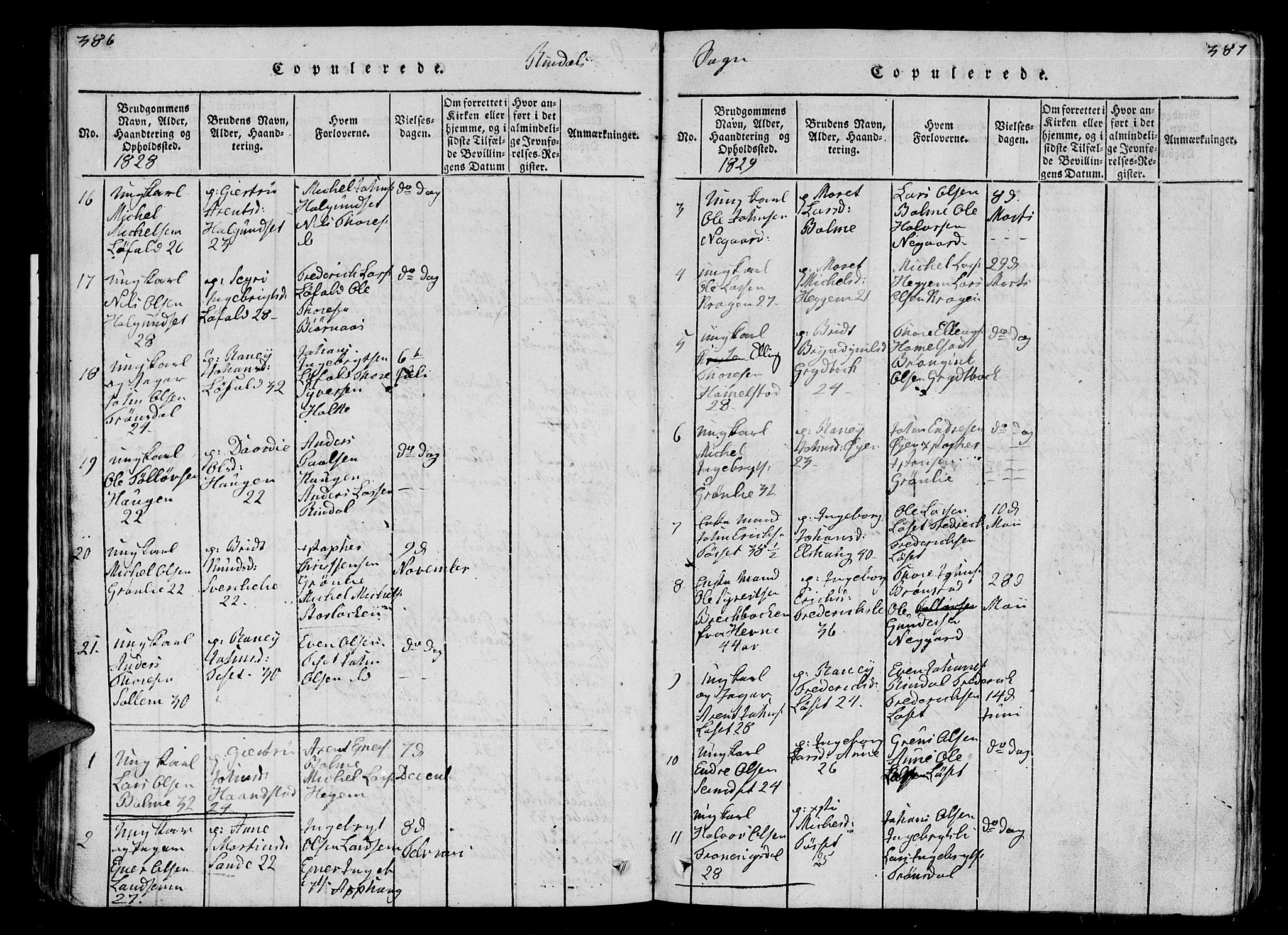 Ministerialprotokoller, klokkerbøker og fødselsregistre - Møre og Romsdal, AV/SAT-A-1454/595/L1050: Klokkerbok nr. 595C02, 1819-1834, s. 386-387