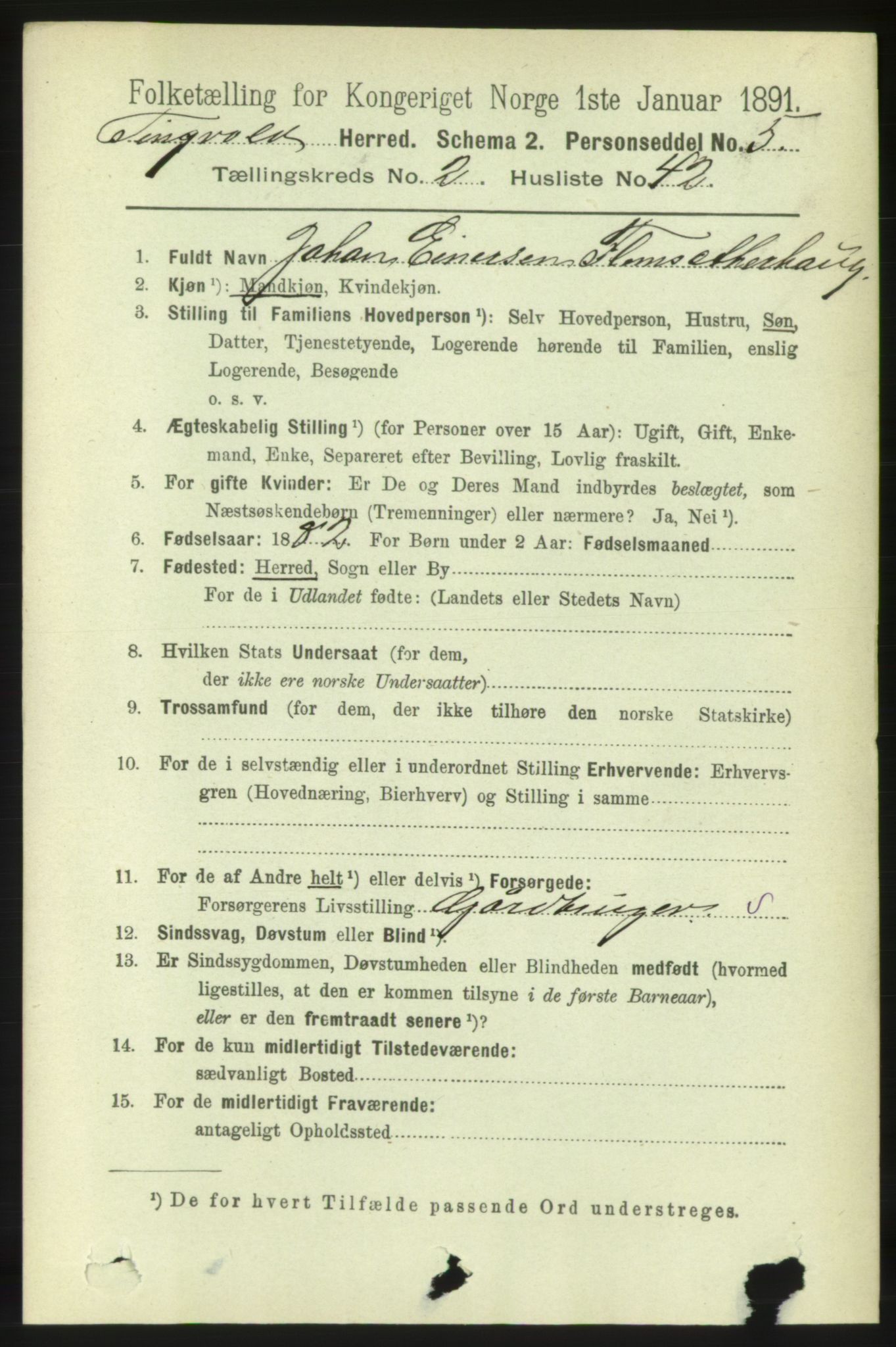 RA, Folketelling 1891 for 1560 Tingvoll herred, 1891, s. 900