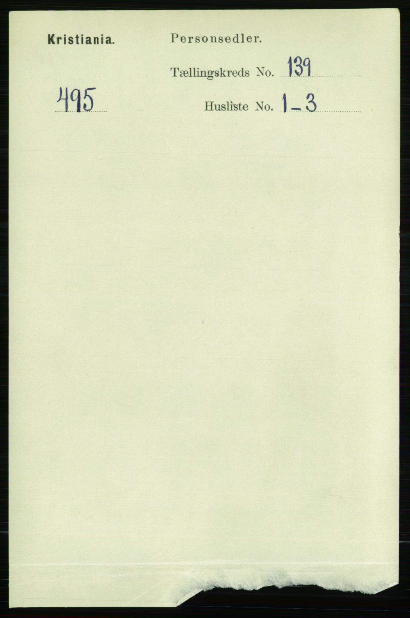 RA, Folketelling 1891 for 0301 Kristiania kjøpstad, 1891, s. 77015