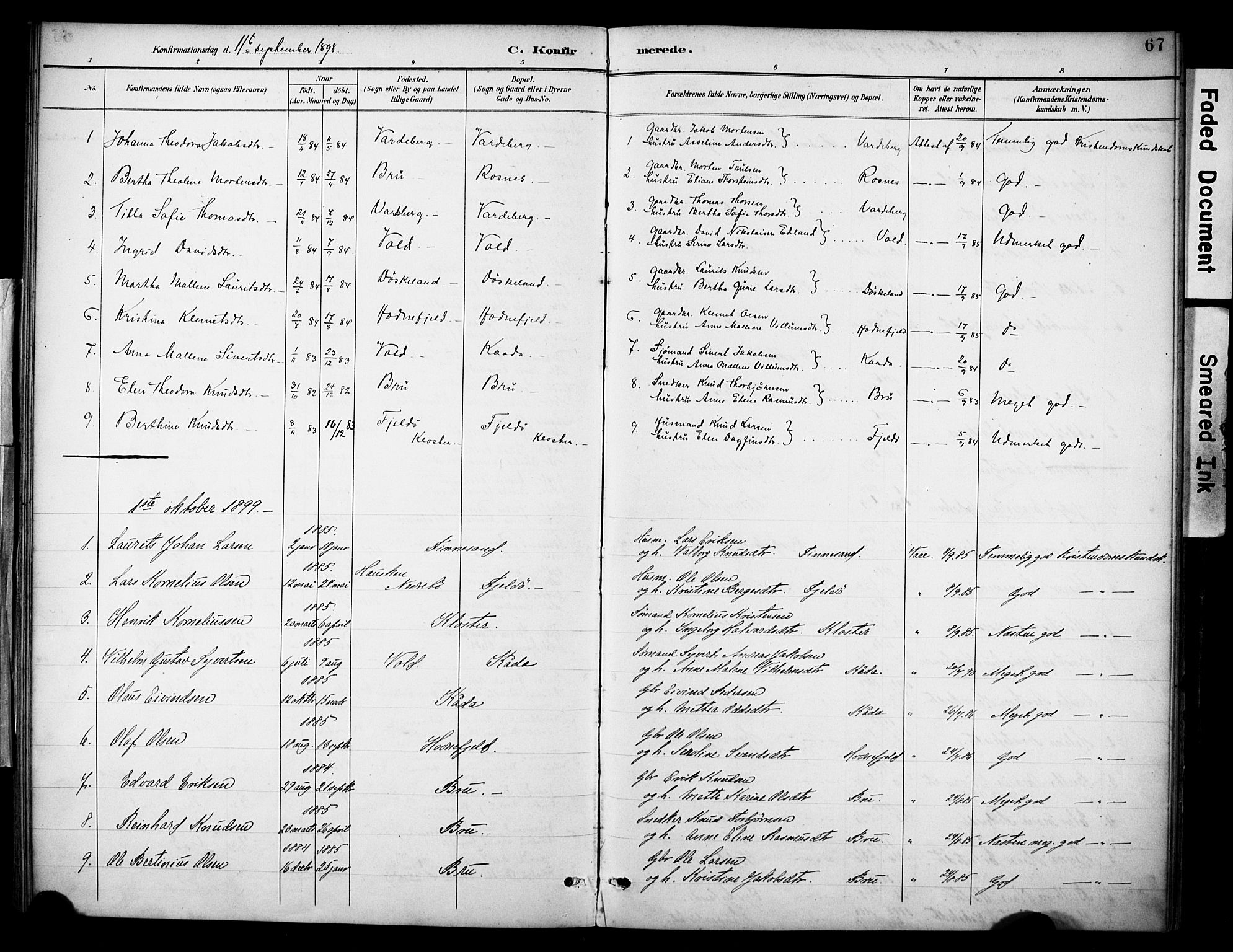 Rennesøy sokneprestkontor, AV/SAST-A -101827/H/Ha/Haa/L0015: Ministerialbok nr. A 15, 1891-1908, s. 67