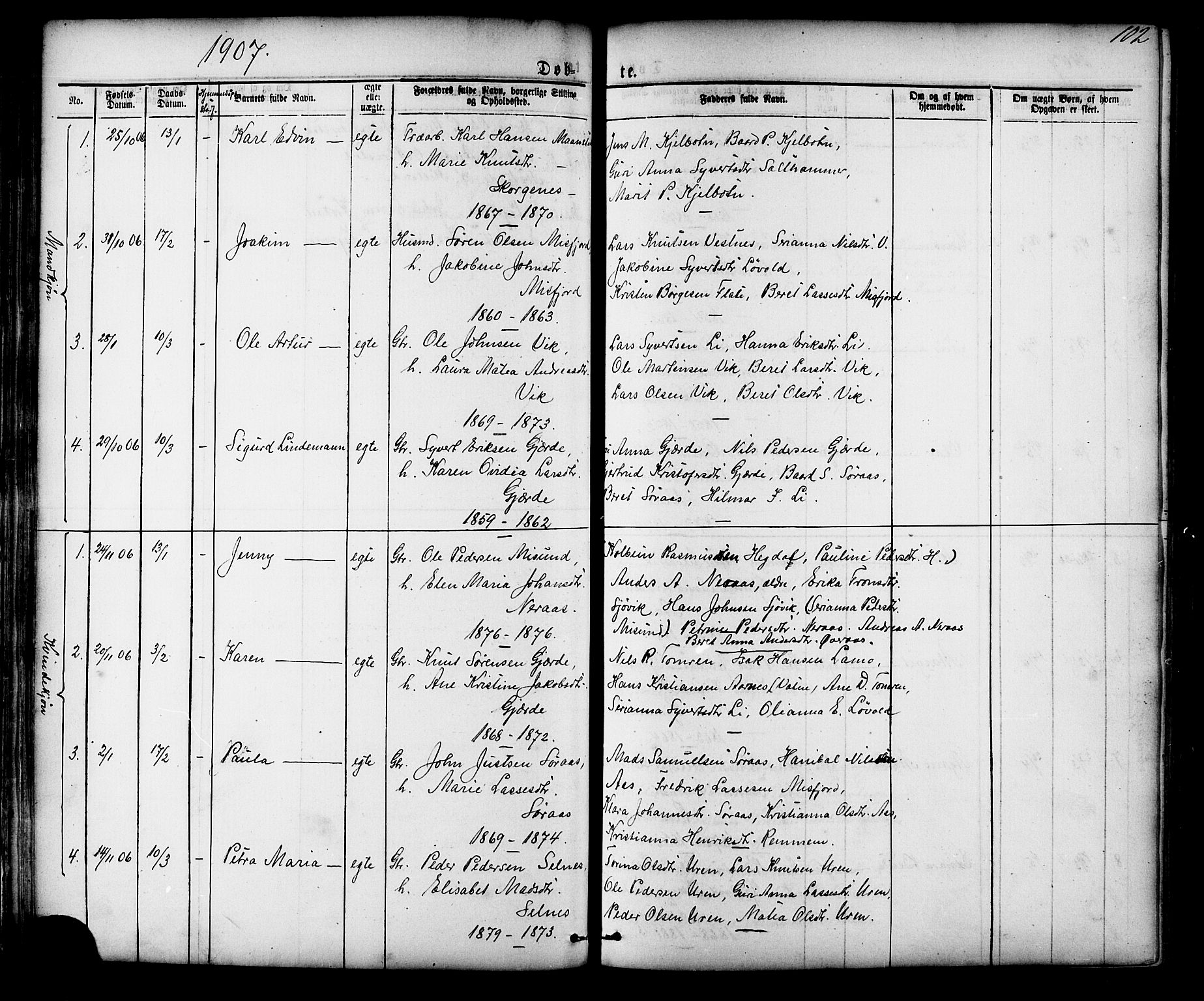 Ministerialprotokoller, klokkerbøker og fødselsregistre - Møre og Romsdal, SAT/A-1454/539/L0536: Klokkerbok nr. 539C02, 1867-1913, s. 102