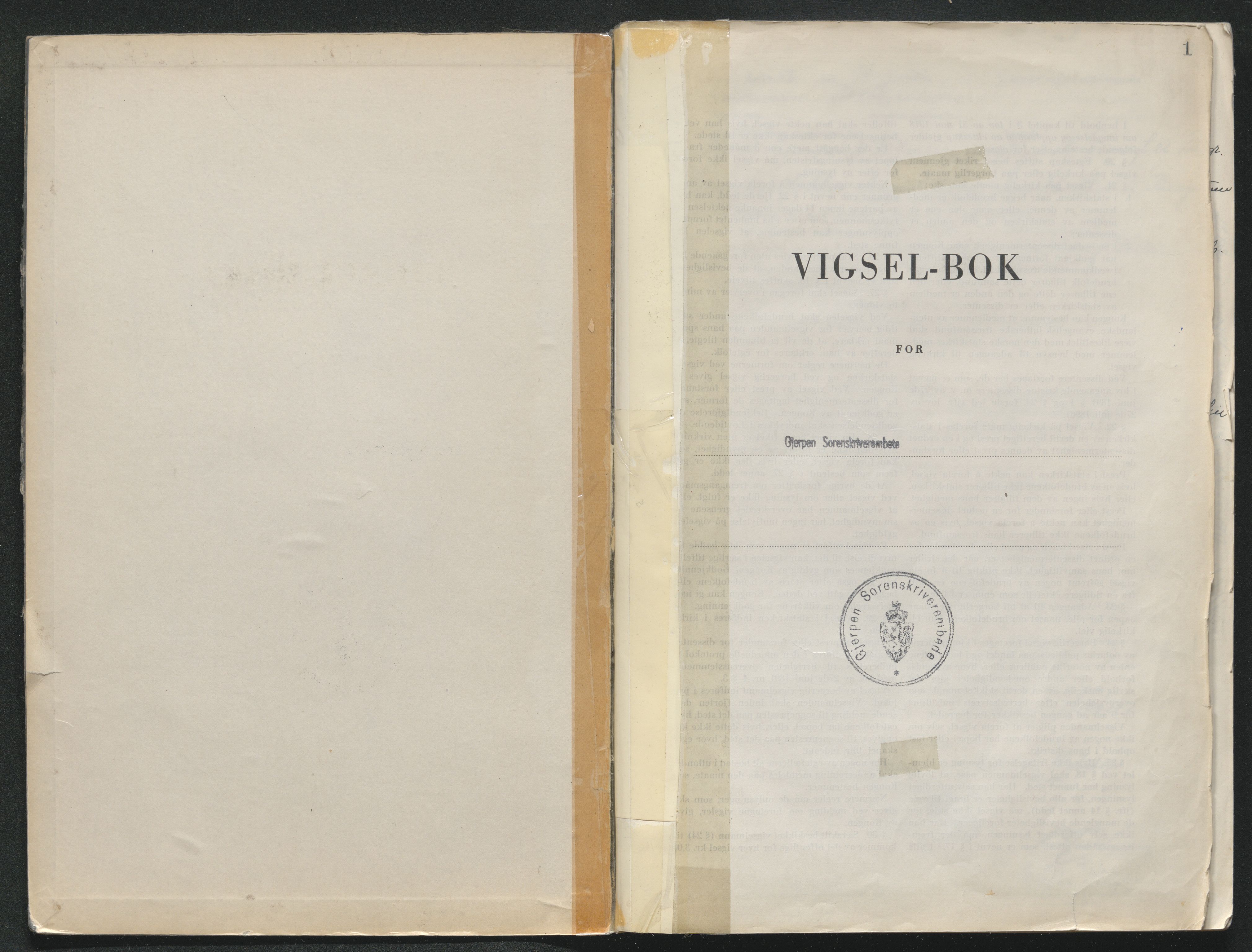 Gjerpen sorenskriveri, AV/SAKO-A-216/L/Lb/L0002: Vigselsprotokoll, 1948-1969, s. 1