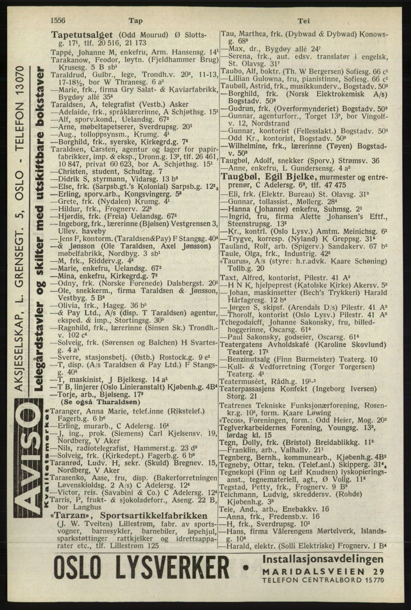 Kristiania/Oslo adressebok, PUBL/-, 1940, s. 1574