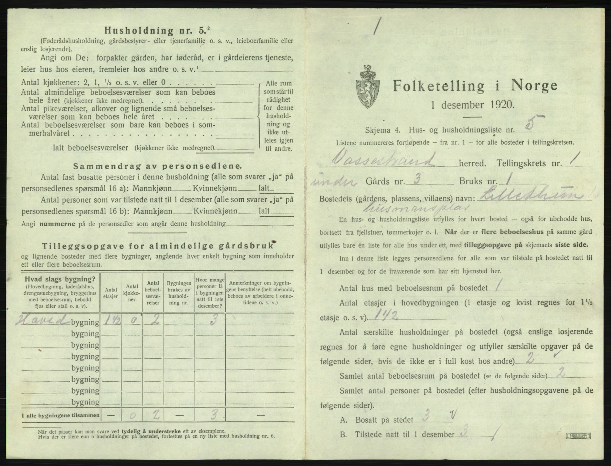 SAB, Folketelling 1920 for 1236 Vossestrand herred, 1920, s. 46