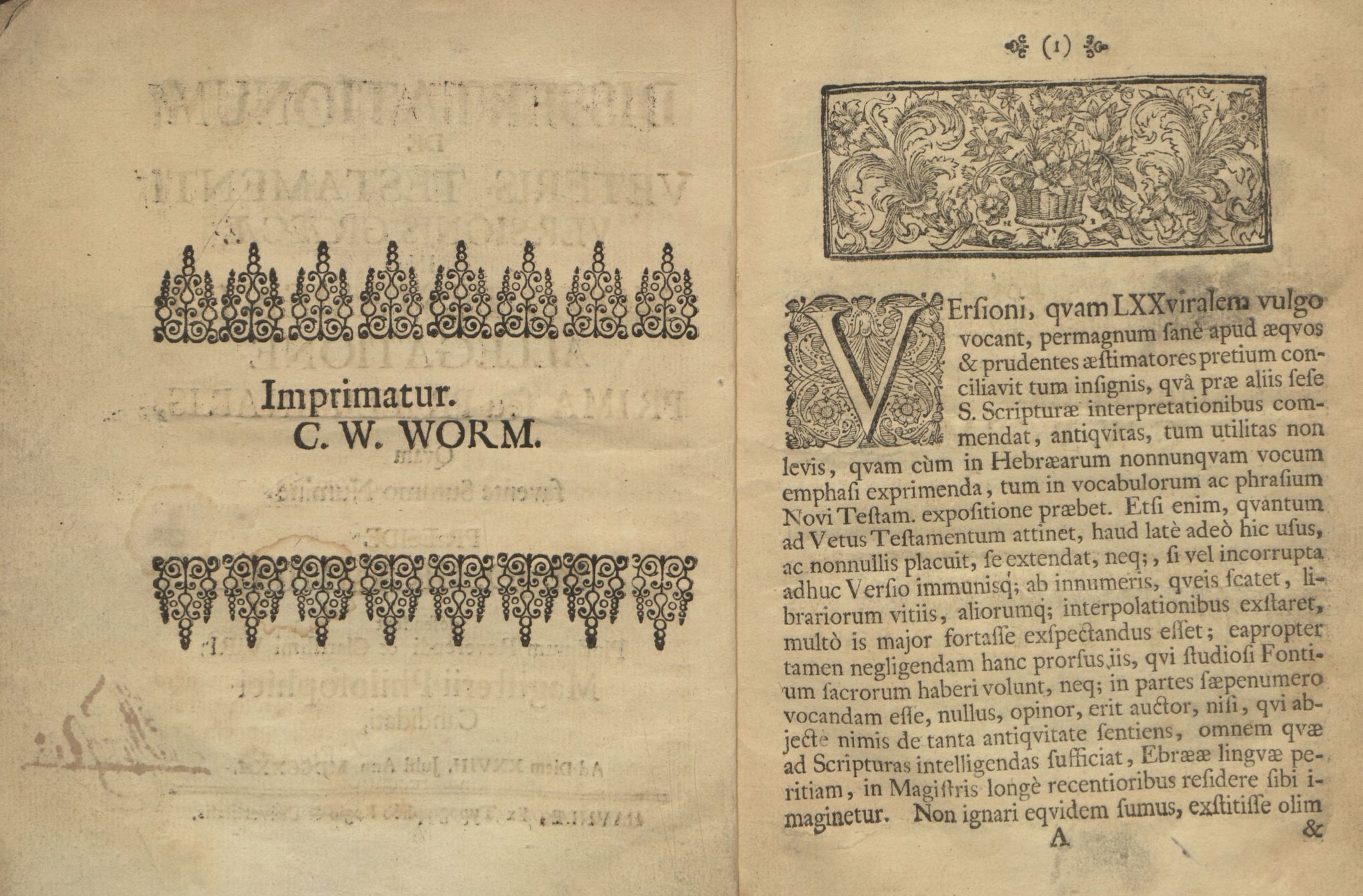 Rikard Berge, TEMU/TGM-A-1003/F/L0017/0045: 551-599 / 595 Tationum de Veteris Testamenti versionis græcæ in novo Testamento allegatione prima fen præliminaris, 1852, s. 1