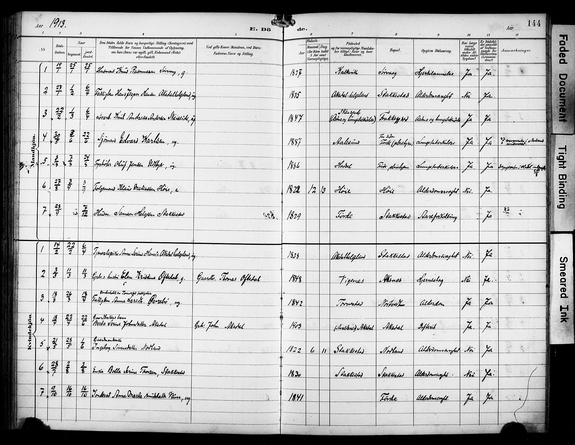 Avaldsnes sokneprestkontor, SAST/A -101851/H/Ha/Haa/L0016: Ministerialbok nr. A 16, 1893-1918, s. 144