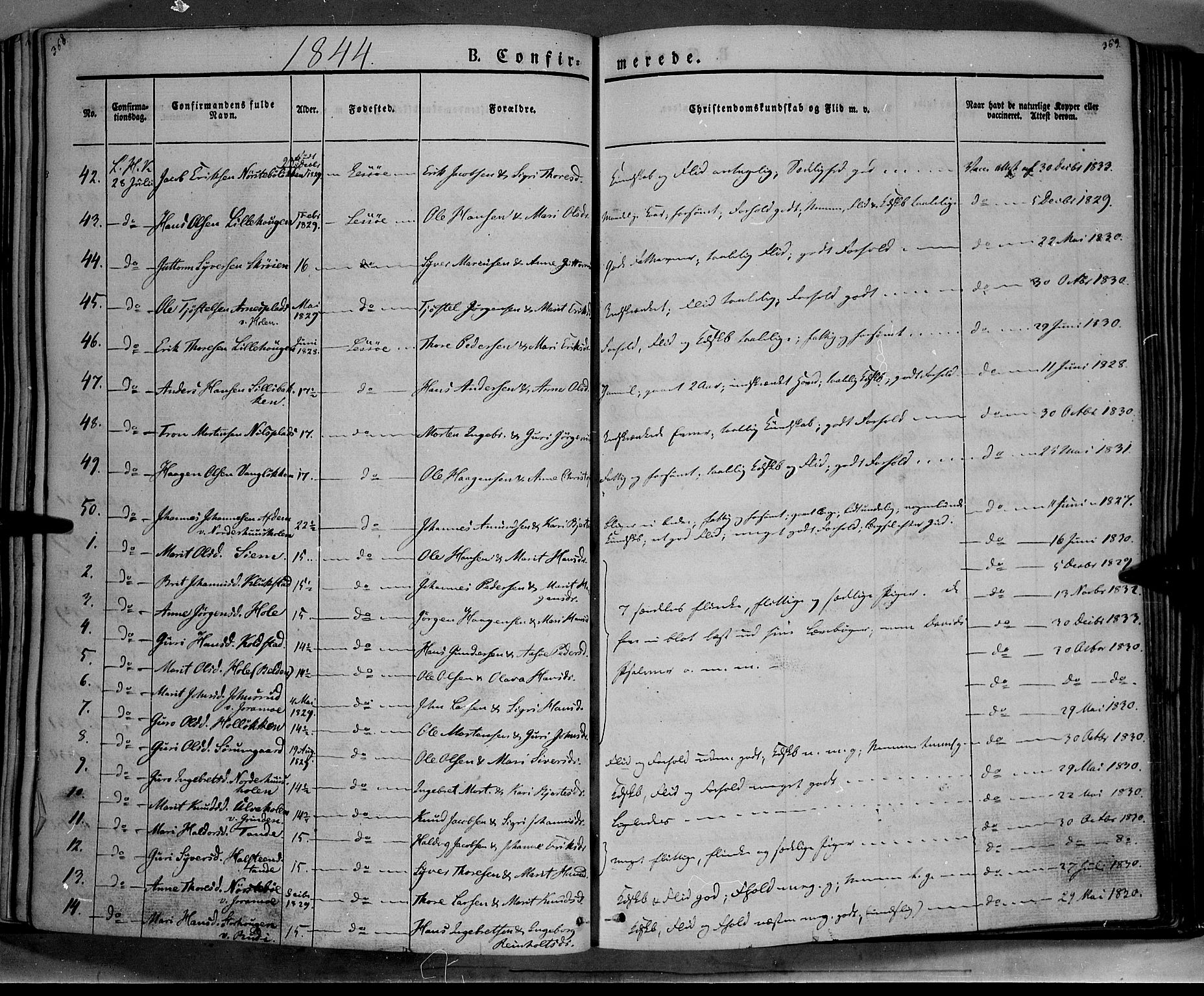 Lesja prestekontor, AV/SAH-PREST-068/H/Ha/Haa/L0006: Ministerialbok nr. 6A, 1843-1854, s. 368-369
