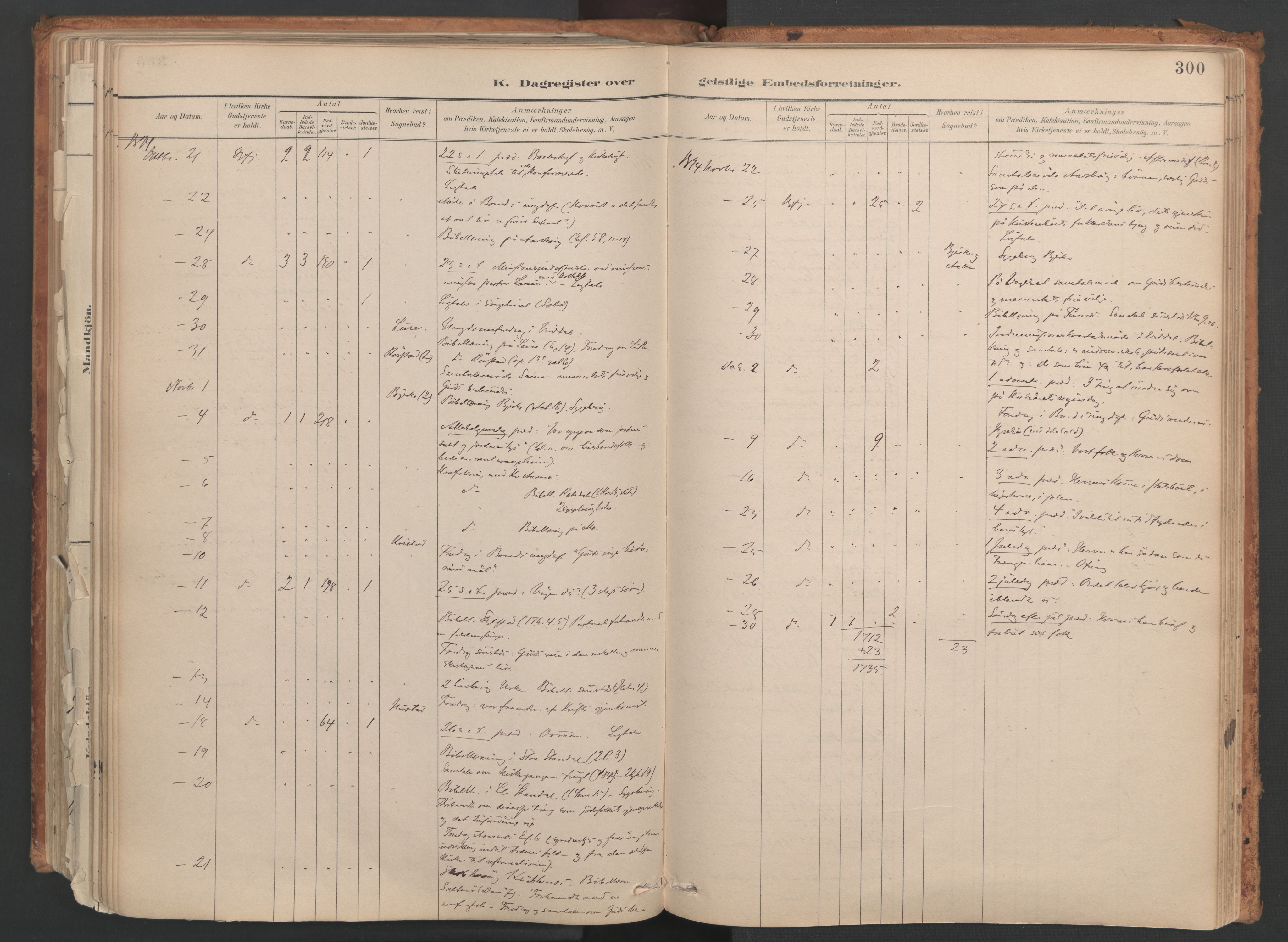 Ministerialprotokoller, klokkerbøker og fødselsregistre - Møre og Romsdal, AV/SAT-A-1454/515/L0211: Ministerialbok nr. 515A07, 1886-1910, s. 300