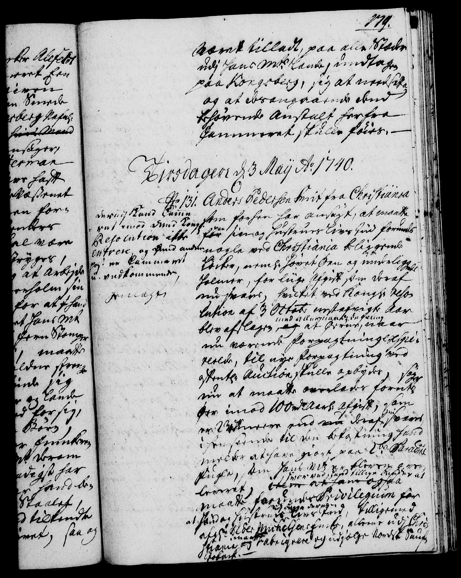 Rentekammeret, Kammerkanselliet, RA/EA-3111/G/Gh/Gha/L0022: Norsk ekstraktmemorialprotokoll (merket RK 53.67), 1739-1741, s. 179