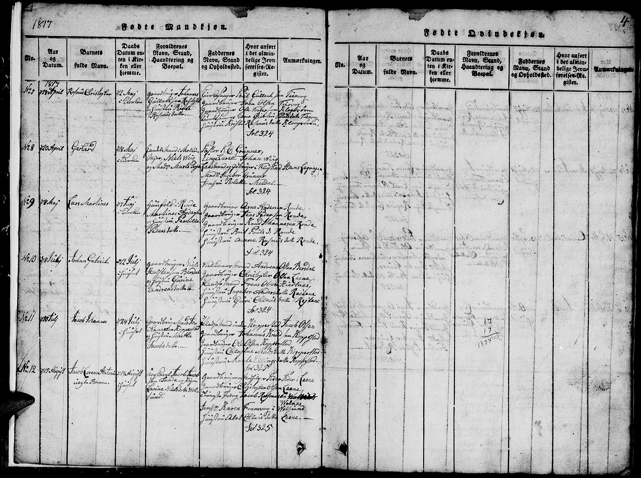 Ministerialprotokoller, klokkerbøker og fødselsregistre - Møre og Romsdal, AV/SAT-A-1454/507/L0078: Klokkerbok nr. 507C01, 1816-1840, s. 4