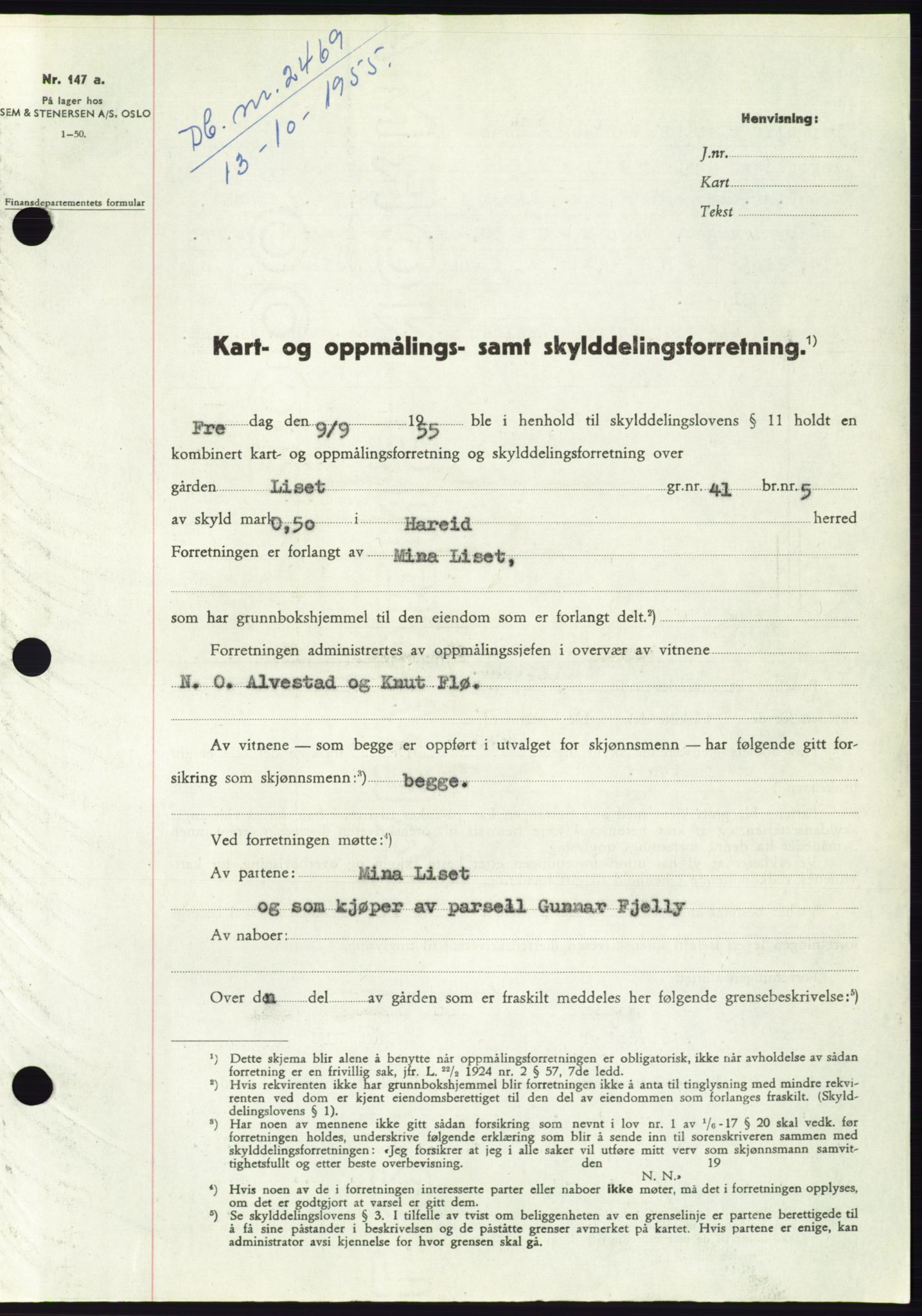 Søre Sunnmøre sorenskriveri, SAT/A-4122/1/2/2C/L0102: Pantebok nr. 28A, 1955-1956, Dagboknr: 2469/1955