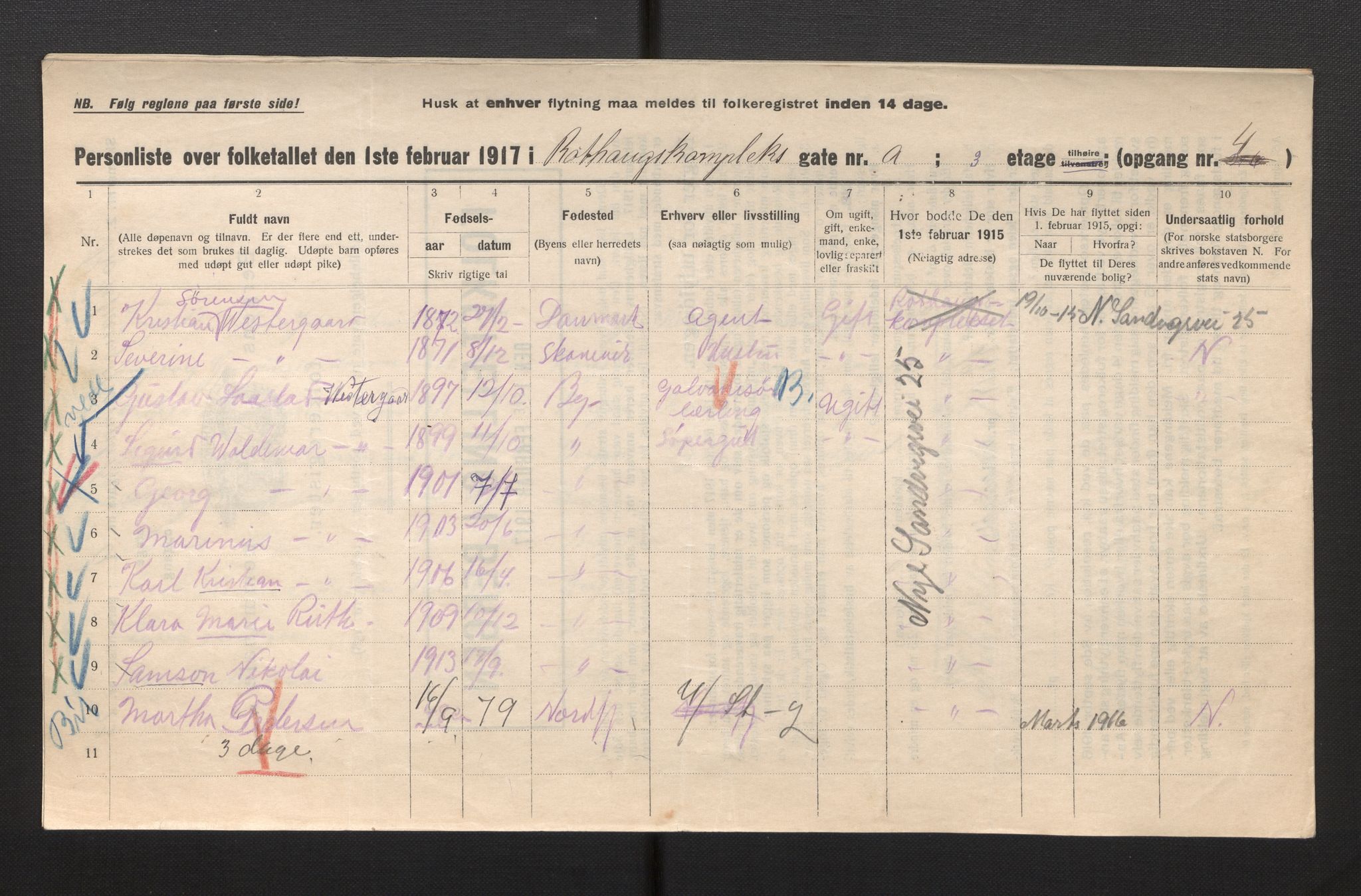 SAB, Kommunal folketelling 1917 for Bergen kjøpstad, 1917, s. 31903