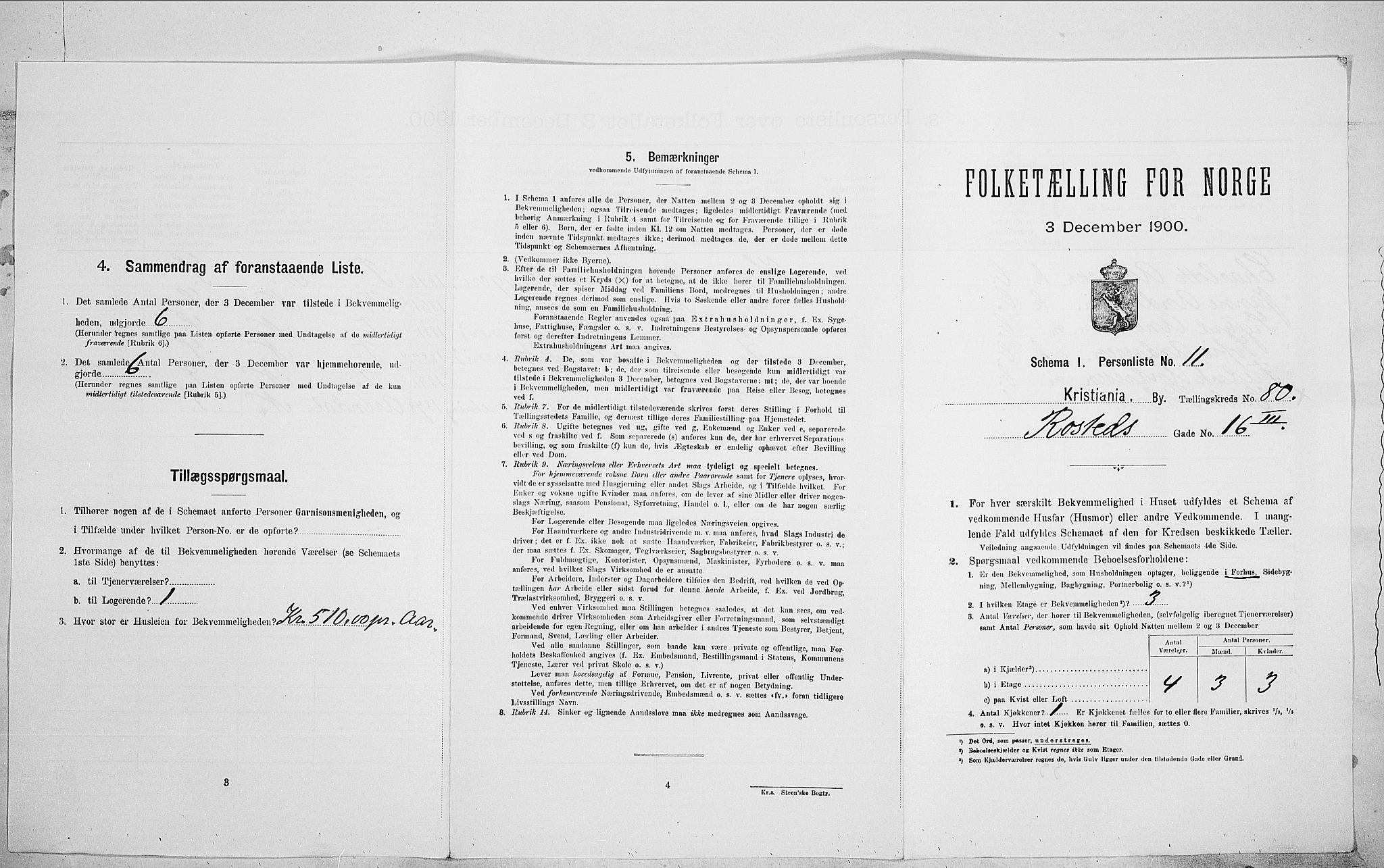 SAO, Folketelling 1900 for 0301 Kristiania kjøpstad, 1900, s. 76047
