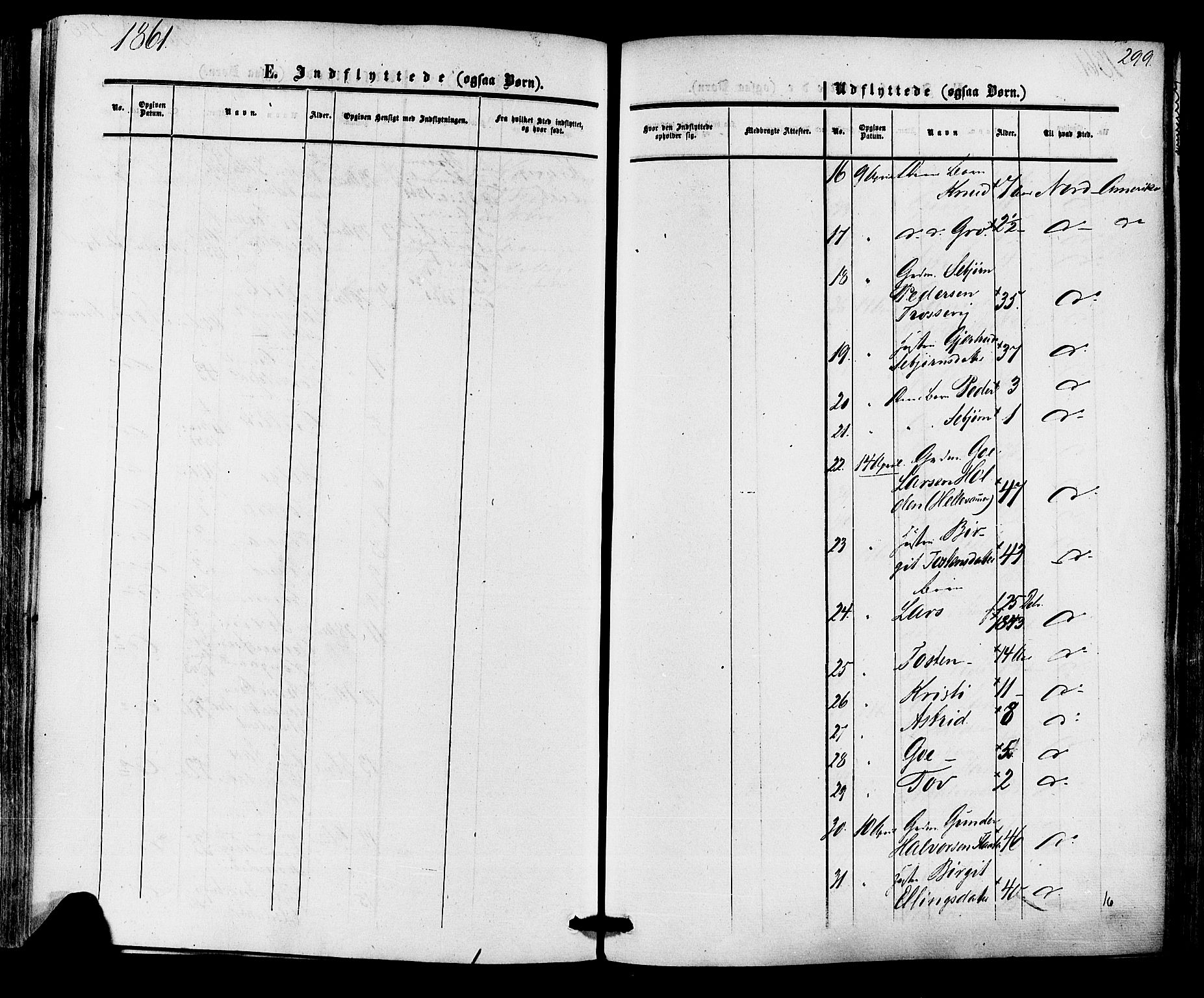 Nore kirkebøker, AV/SAKO-A-238/F/Fa/L0003: Ministerialbok nr. I 3, 1858-1866, s. 299