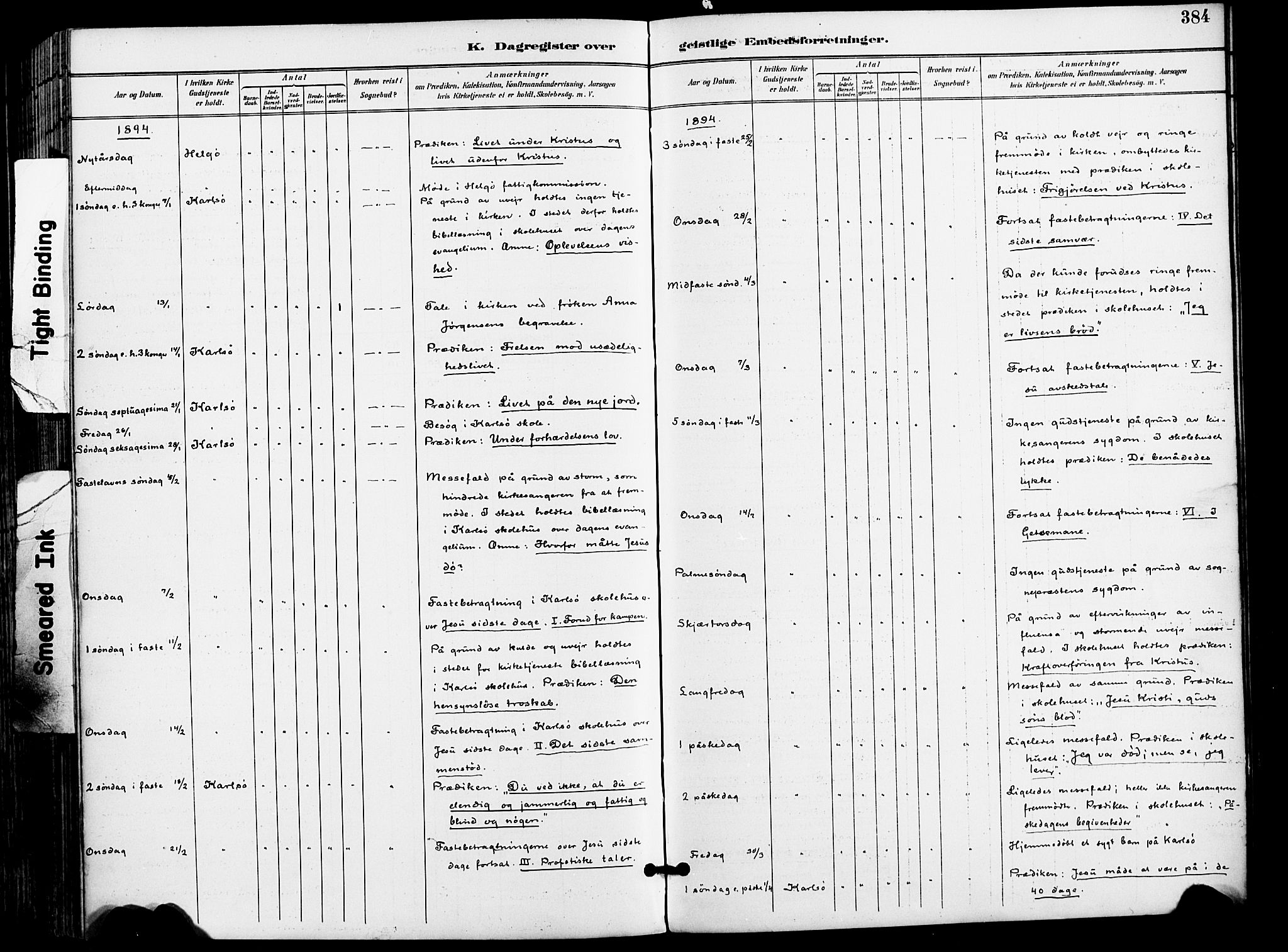 Karlsøy sokneprestembete, AV/SATØ-S-1299/H/Ha/Haa/L0007kirke: Ministerialbok nr. 7, 1891-1902, s. 384