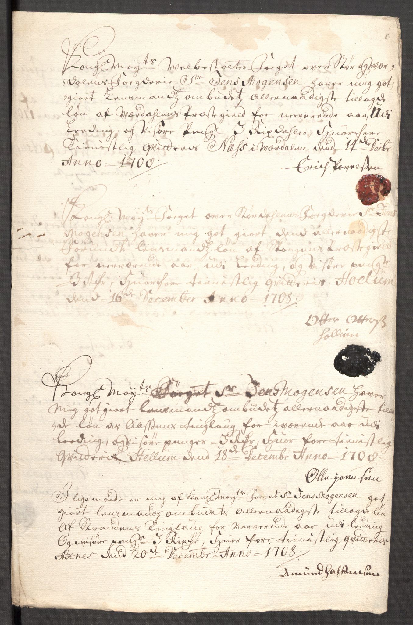 Rentekammeret inntil 1814, Reviderte regnskaper, Fogderegnskap, RA/EA-4092/R62/L4198: Fogderegnskap Stjørdal og Verdal, 1708, s. 247