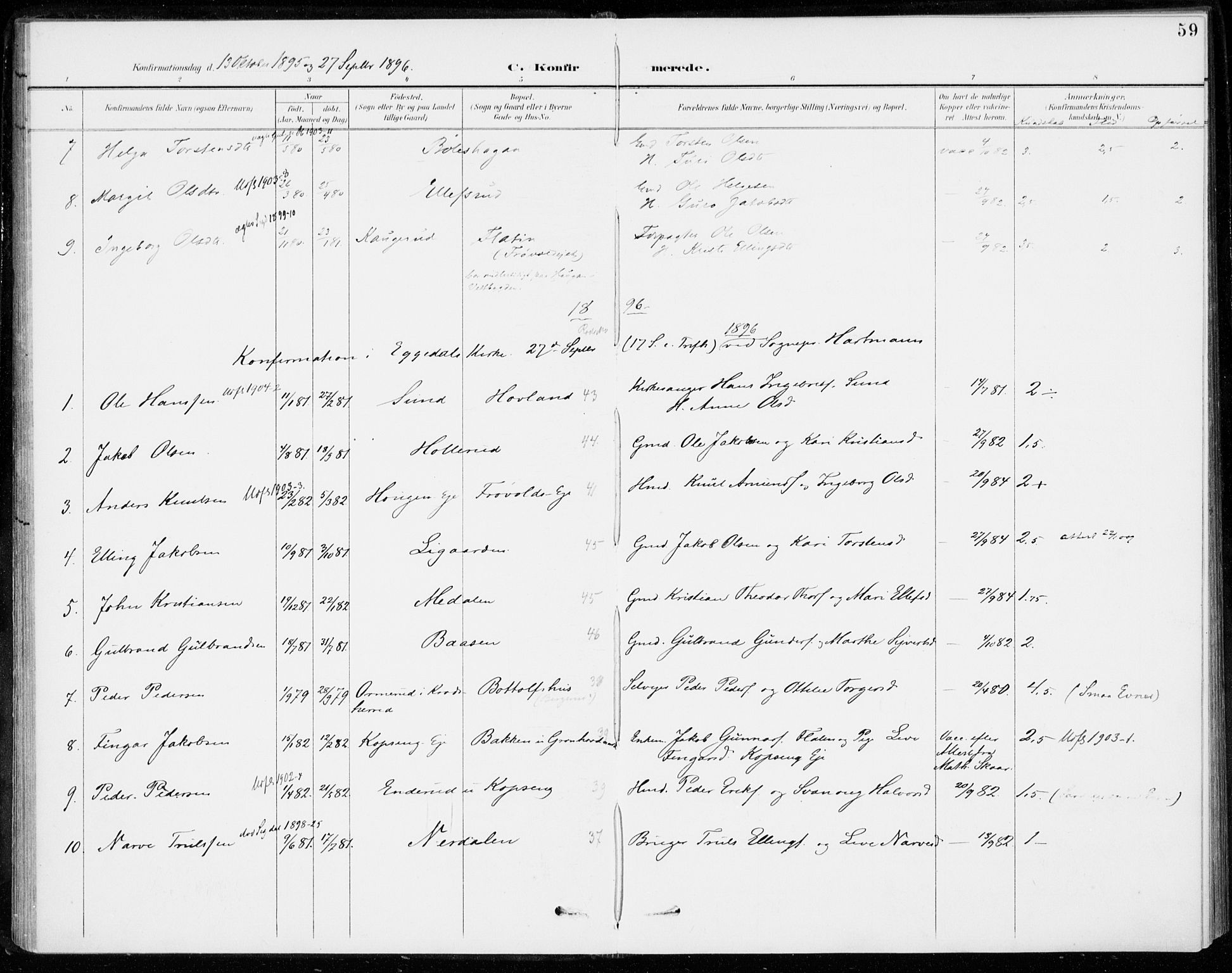 Sigdal kirkebøker, AV/SAKO-A-245/F/Fc/L0002: Ministerialbok nr. III 2, 1894-1911, s. 59