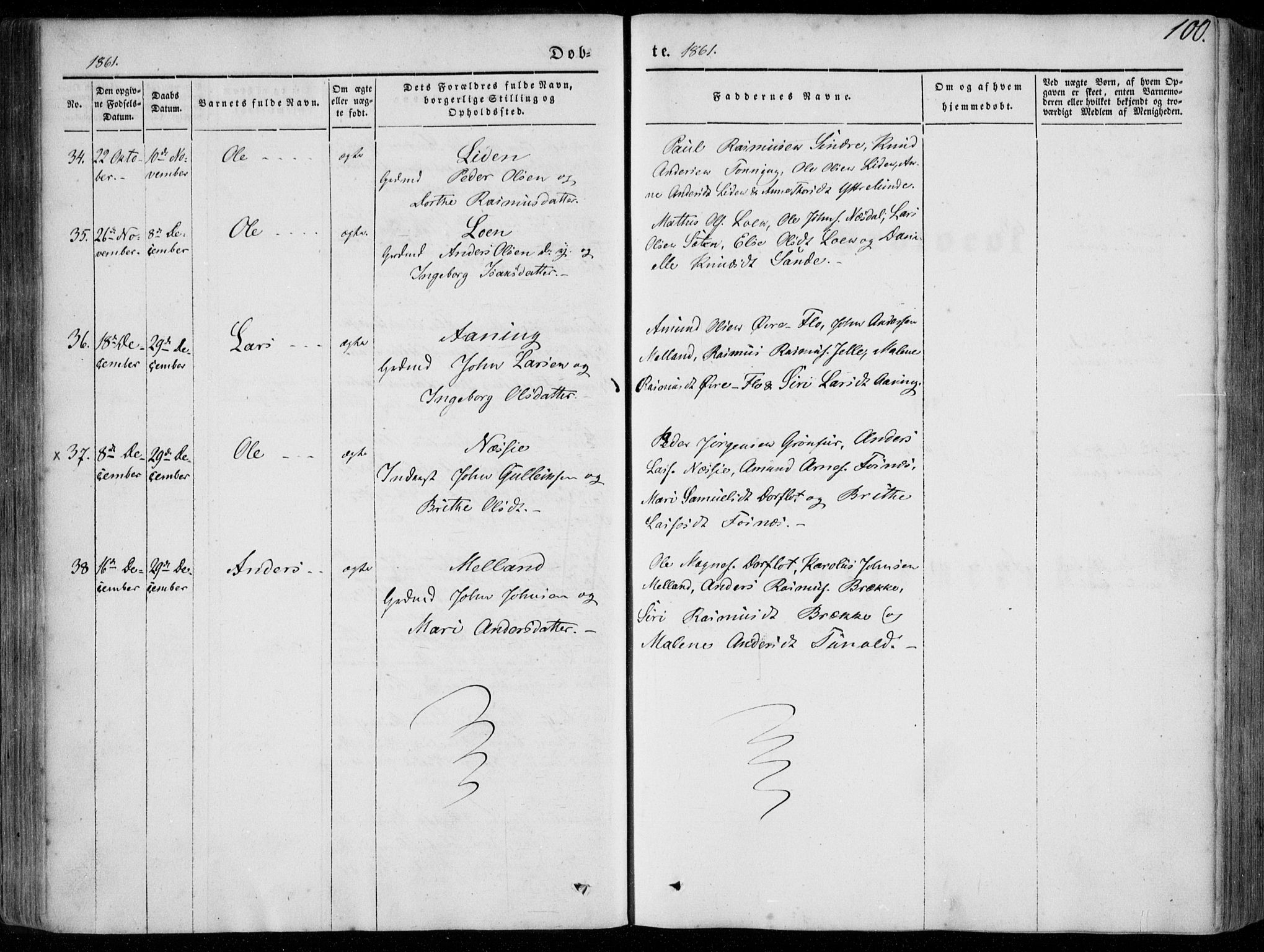 Stryn Sokneprestembete, SAB/A-82501: Ministerialbok nr. A 2, 1844-1861, s. 100