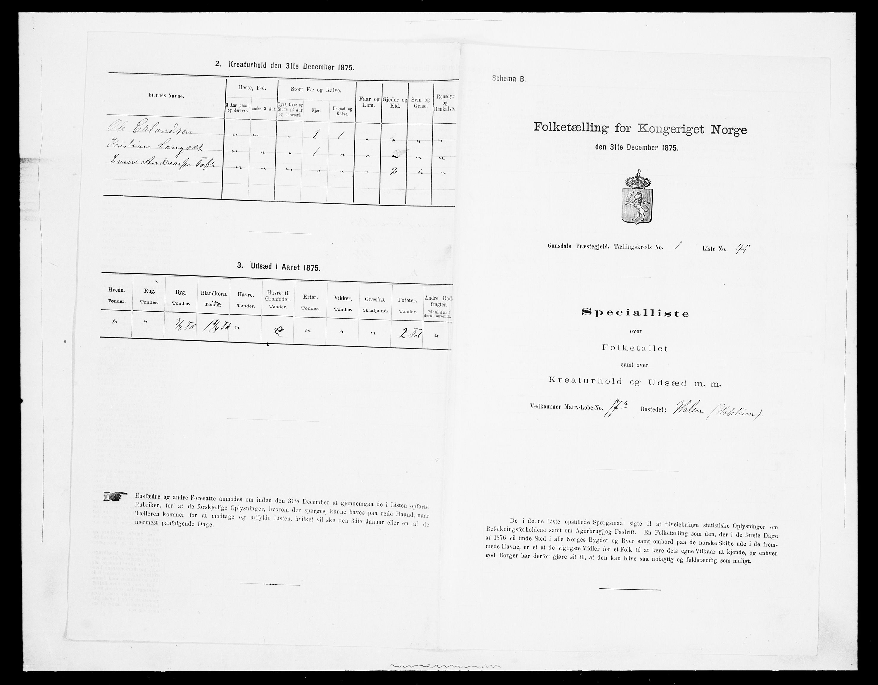 SAH, Folketelling 1875 for 0522P Gausdal prestegjeld, 1875, s. 233