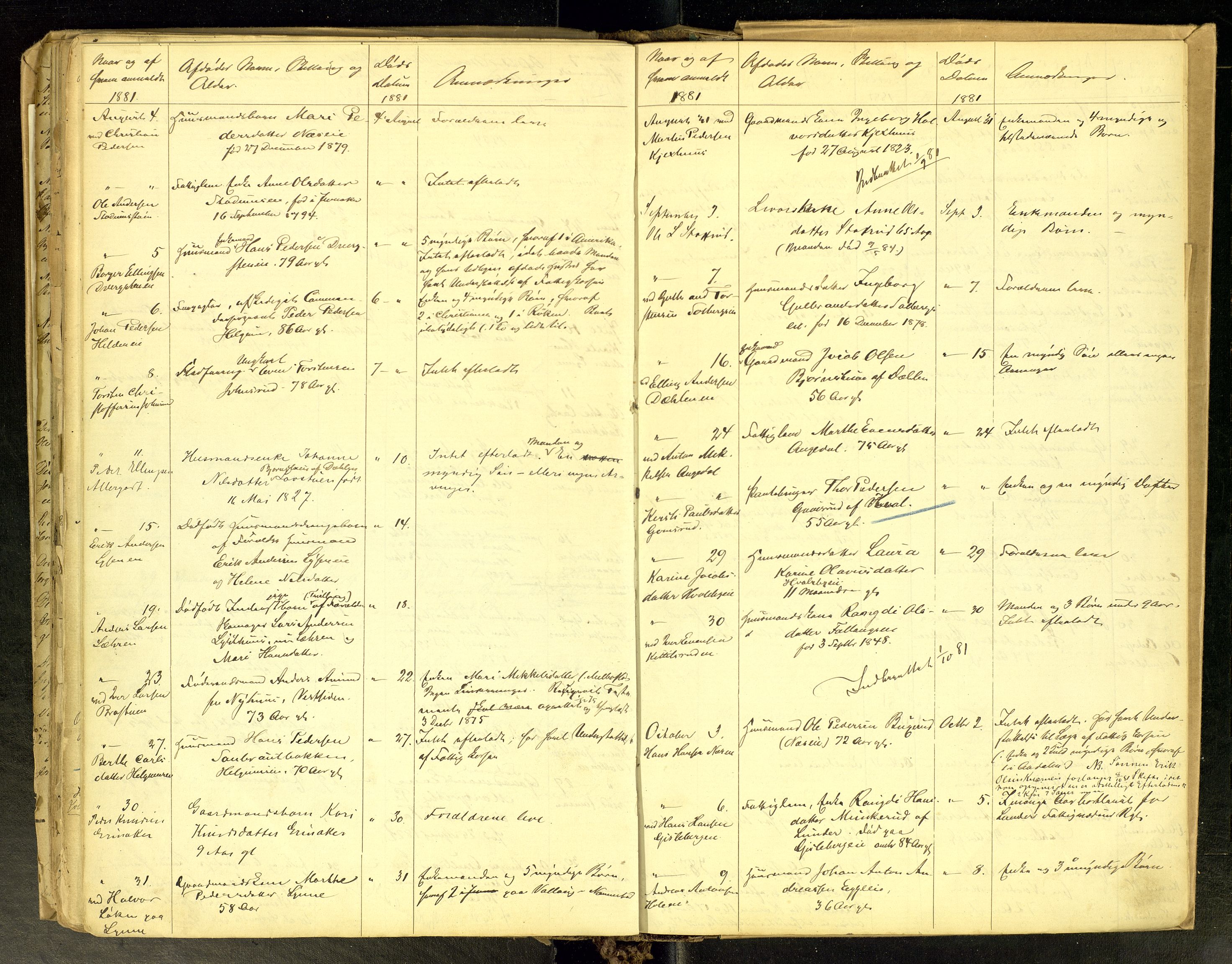 Gran lensmannskontor, AV/SAH-LOG-010/H/Ha/L0001: Dødsfallsprotokoll, 1856-1883