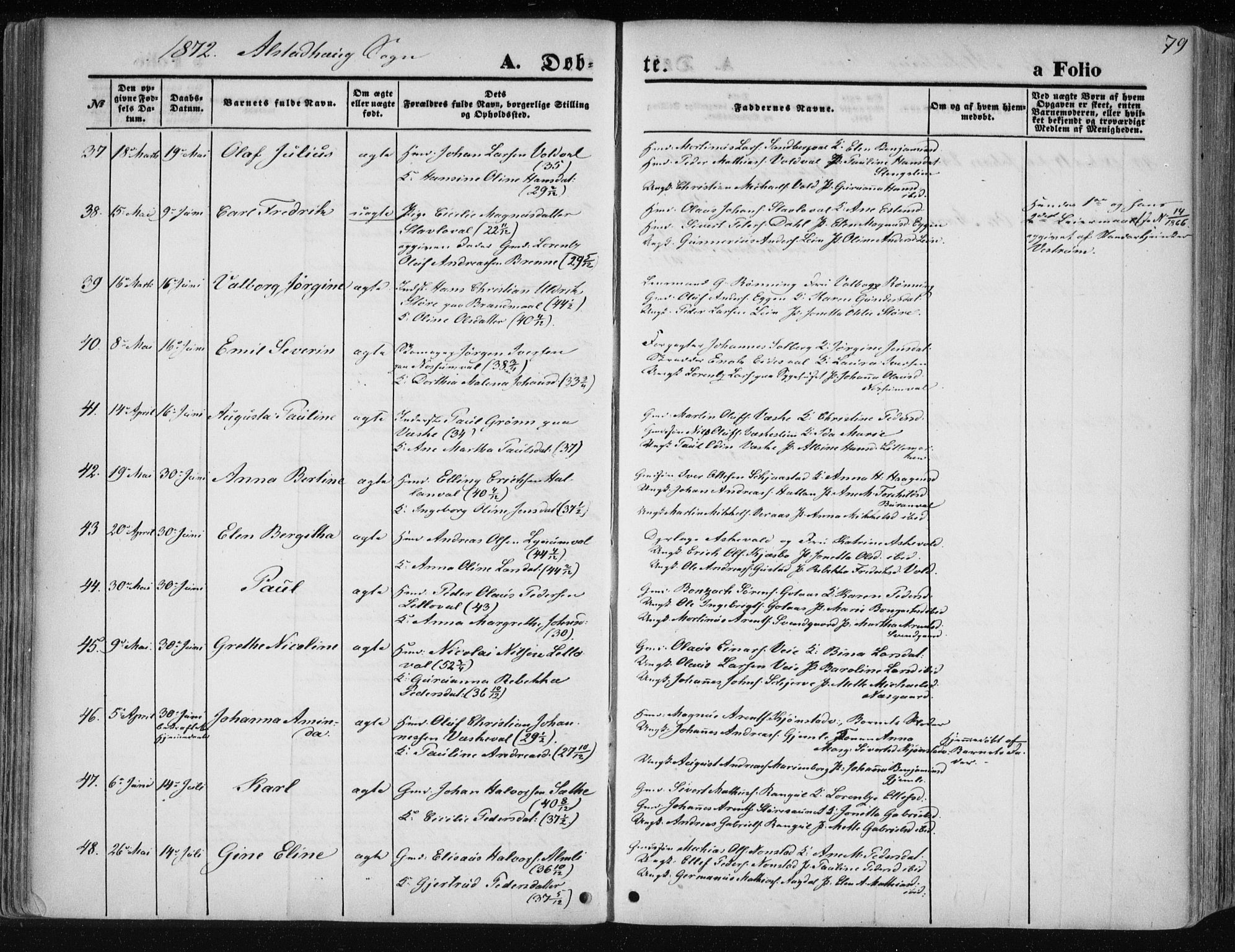 Ministerialprotokoller, klokkerbøker og fødselsregistre - Nord-Trøndelag, AV/SAT-A-1458/717/L0157: Ministerialbok nr. 717A08 /1, 1863-1877, s. 79