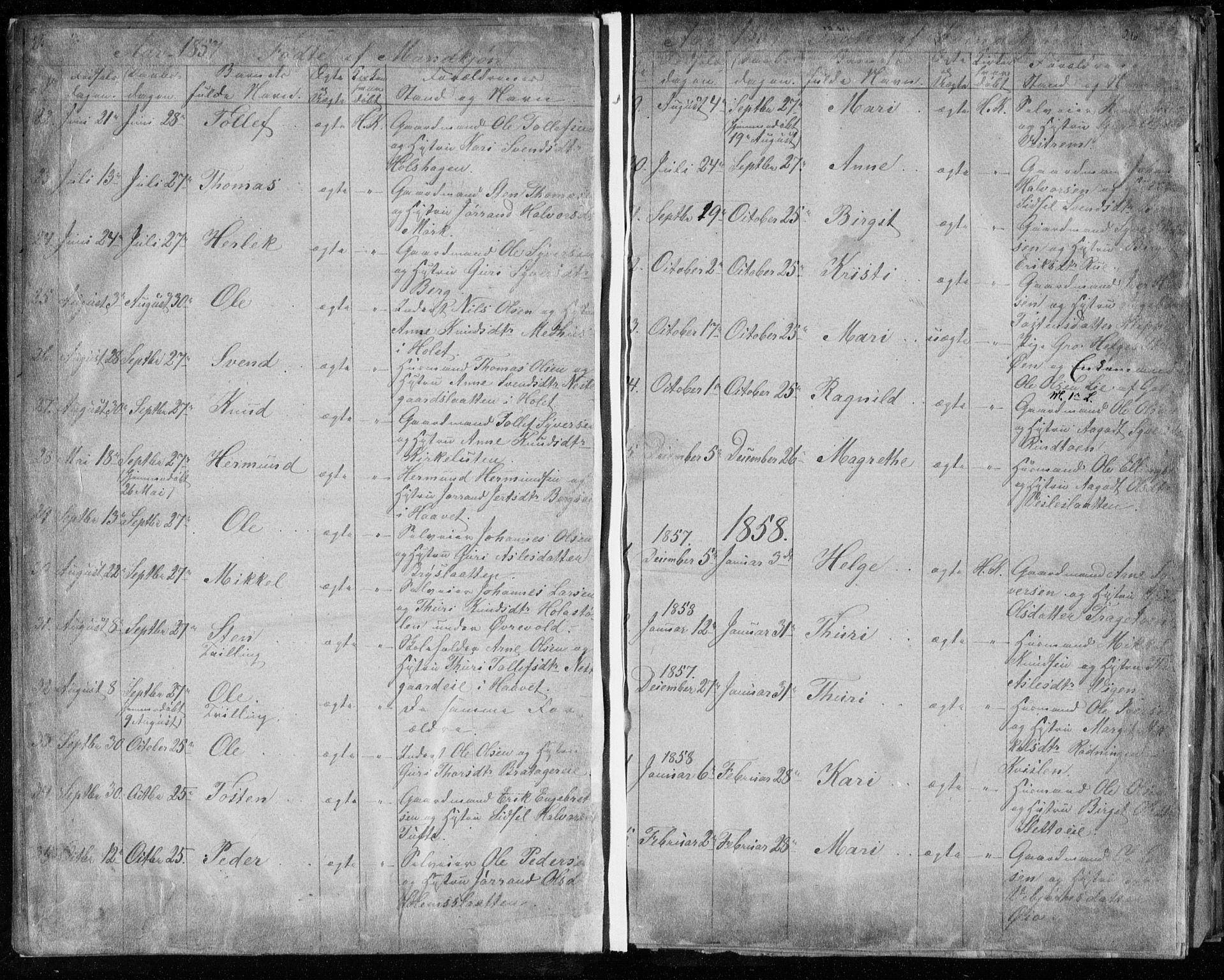 Hol kirkebøker, AV/SAKO-A-227/F/Fa/L0001: Ministerialbok nr. I 1, 1850-1870, s. 25-26