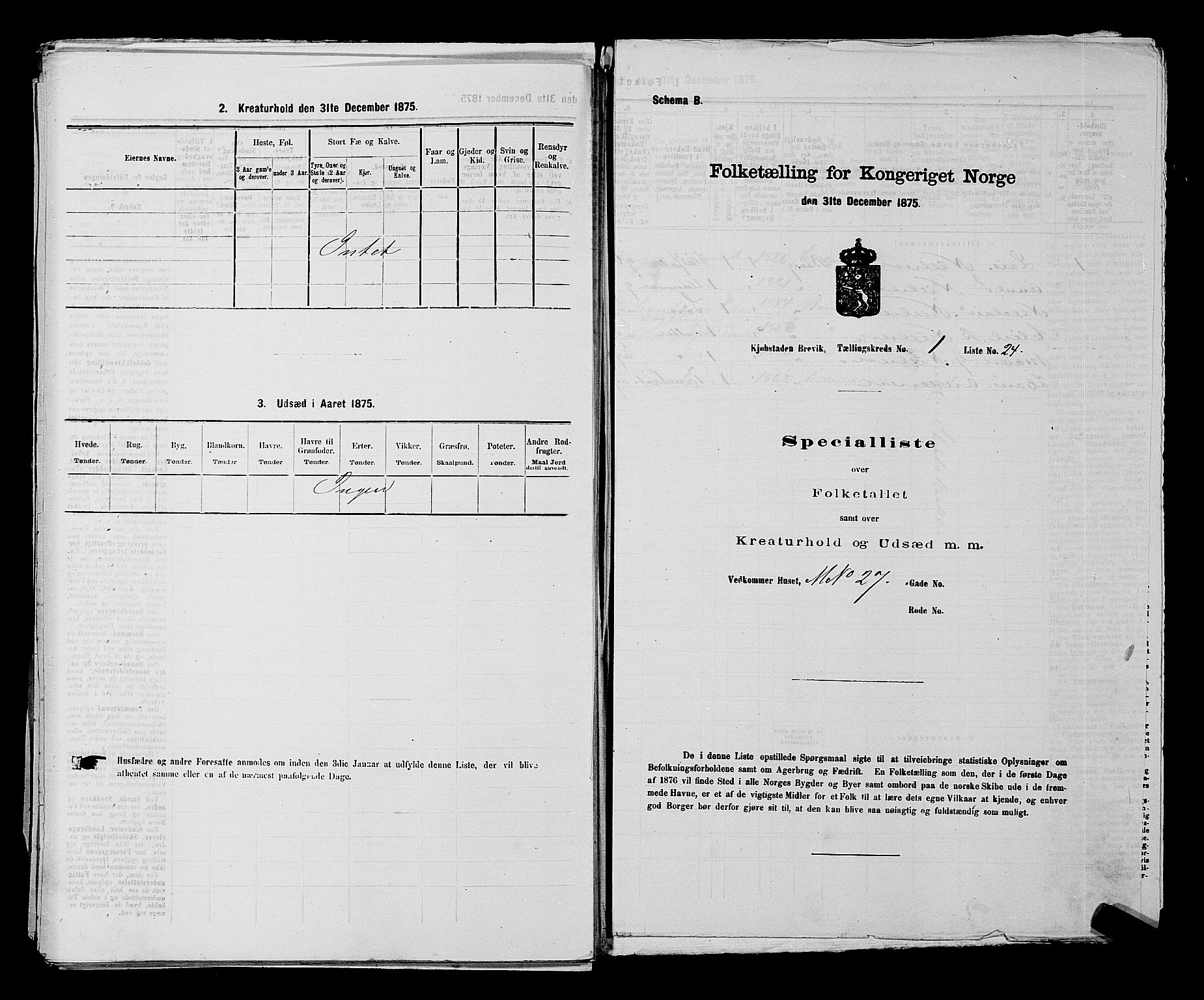 SAKO, Folketelling 1875 for 0804P Brevik prestegjeld, 1875, s. 70