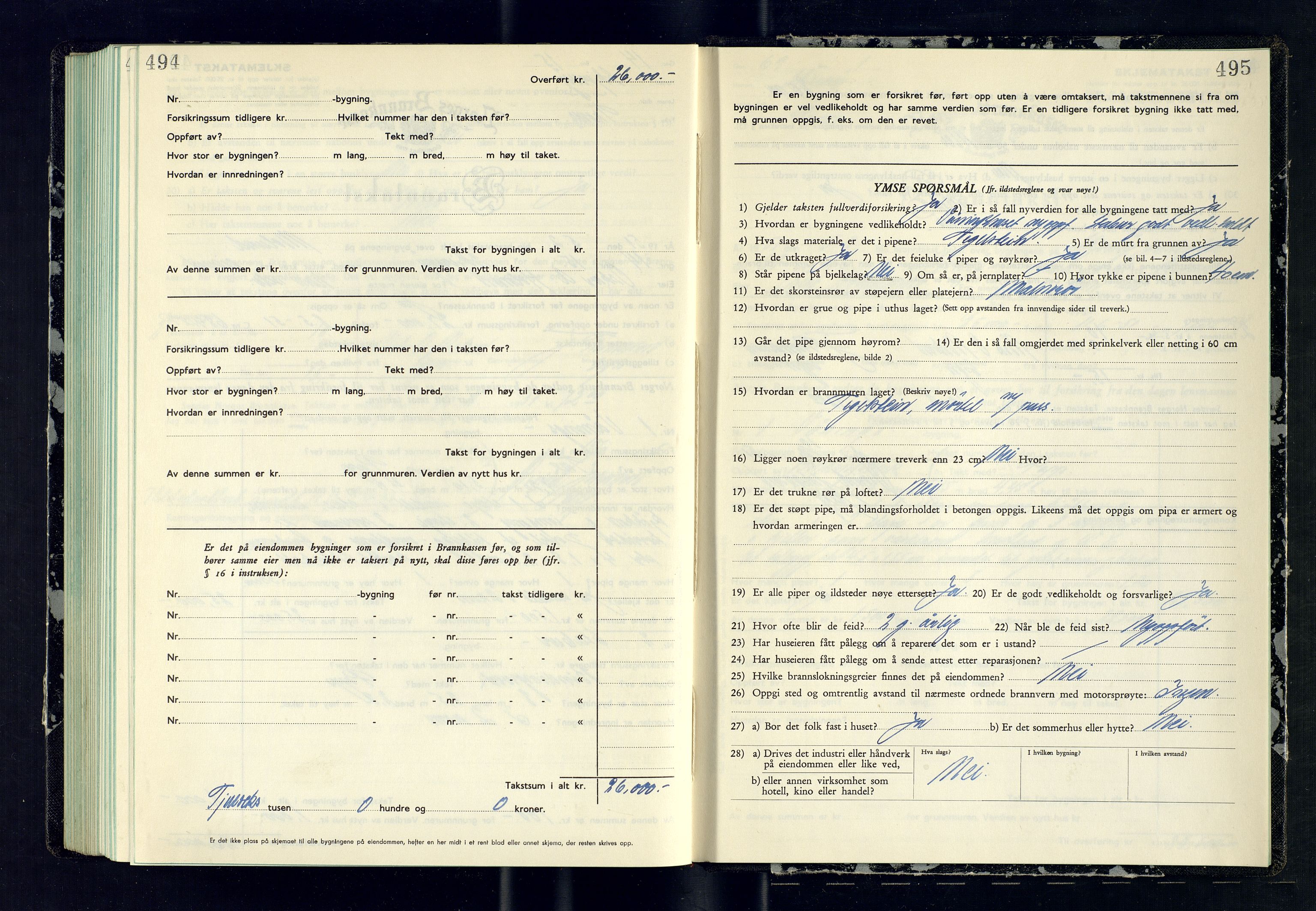 Skjervøy lensmannskontor, AV/SATØ-SATØ-63/F/Fu/Fub/L0275: Branntakstprotokoll (S), 1950-1951, s. 494-495