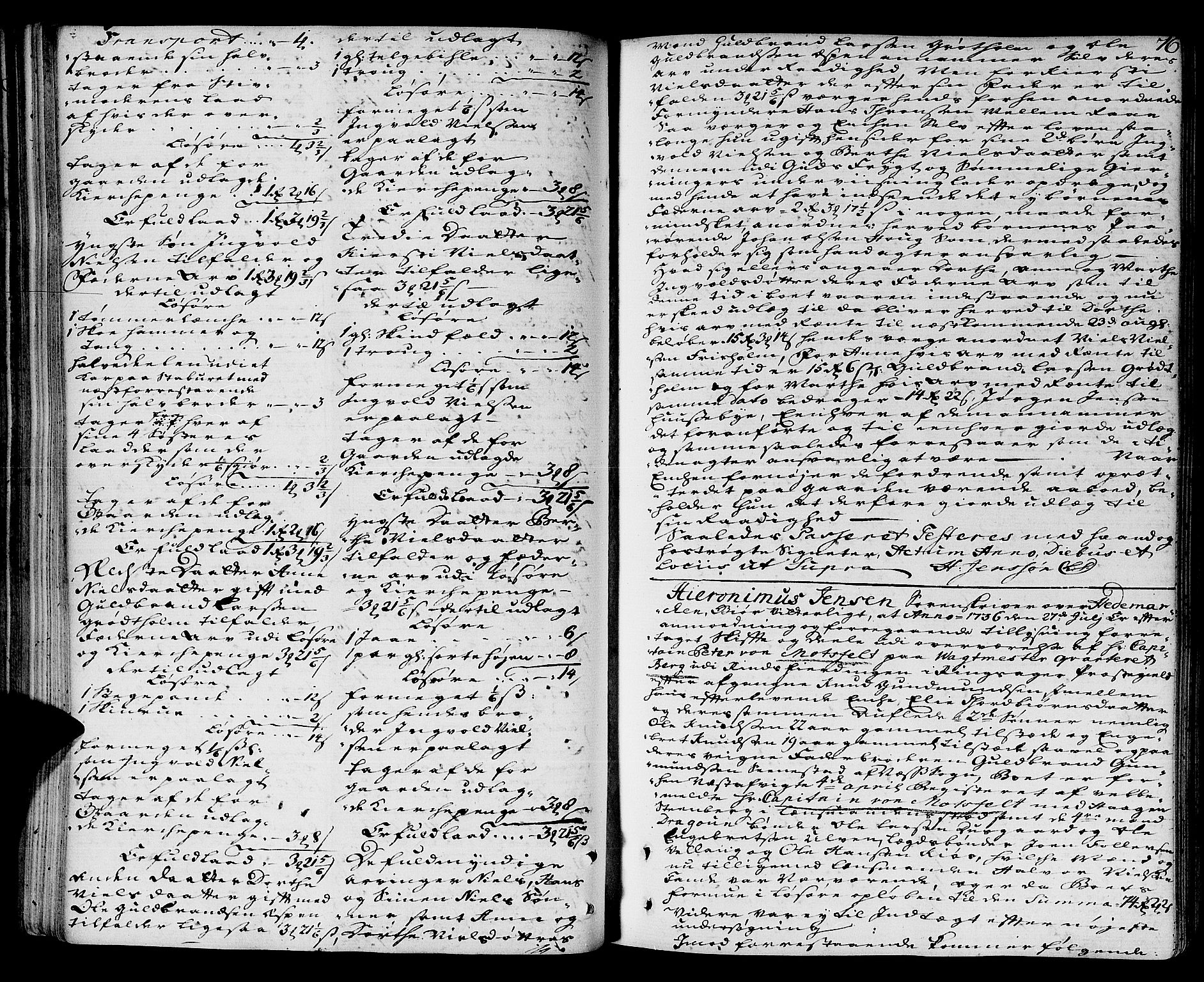 Hedemarken sorenskriveri, SAH/TING-034/J/Ja/L0009: Skifteprotokoll, 1735-1739, s. 75b-76a