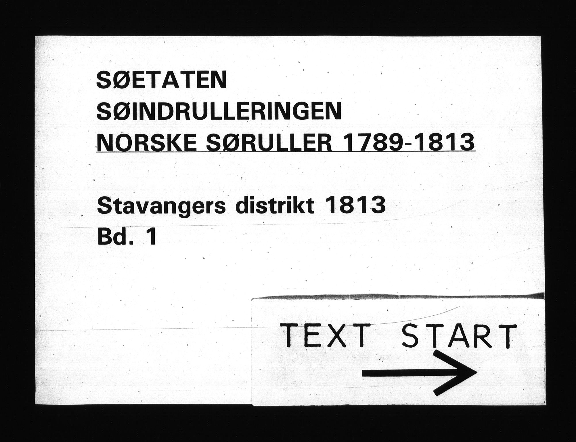 Sjøetaten, RA/EA-3110/F/L0302: Stavanger distrikt, bind 1, 1813