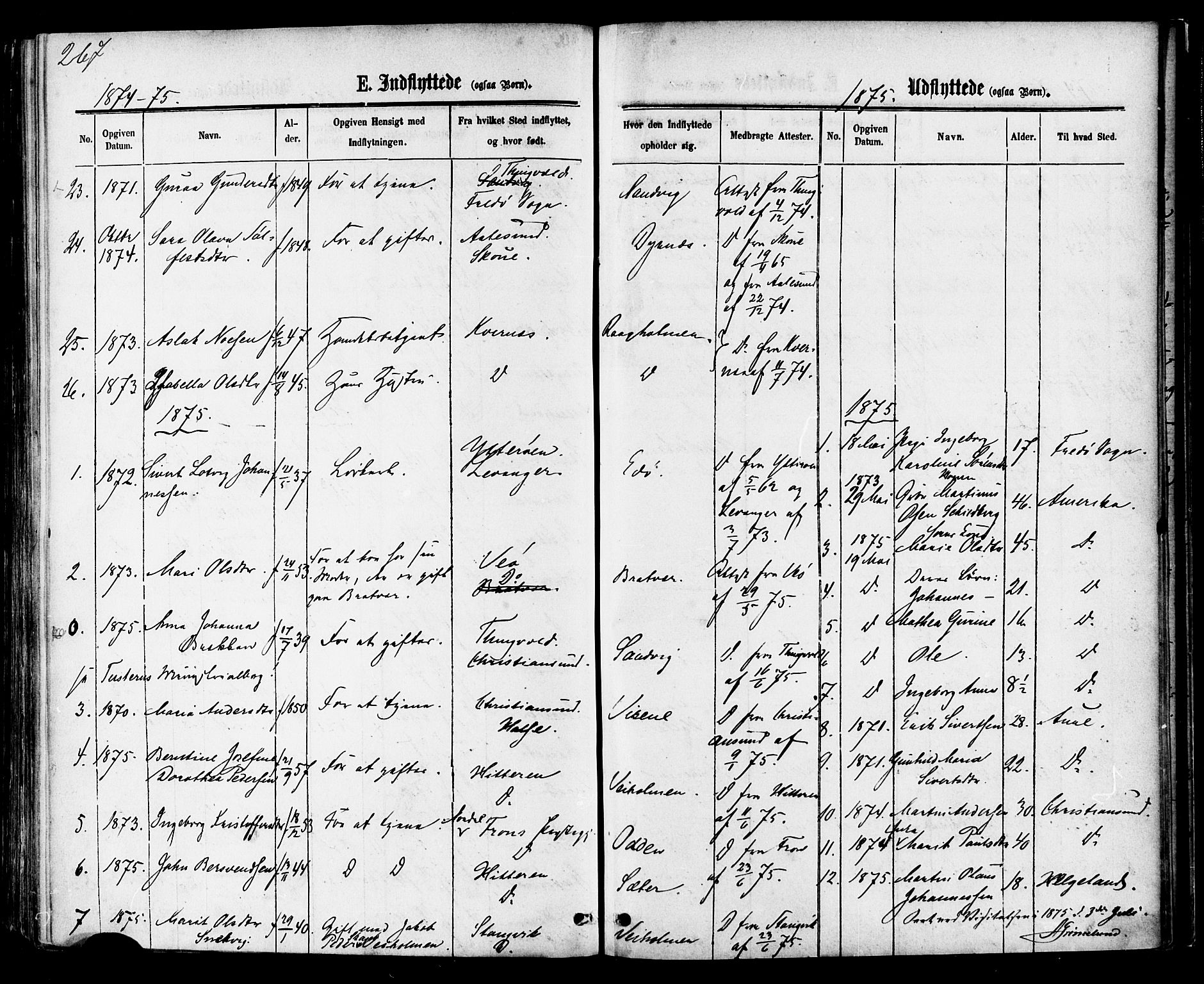 Ministerialprotokoller, klokkerbøker og fødselsregistre - Møre og Romsdal, SAT/A-1454/581/L0938: Ministerialbok nr. 581A06, 1873-1879, s. 267